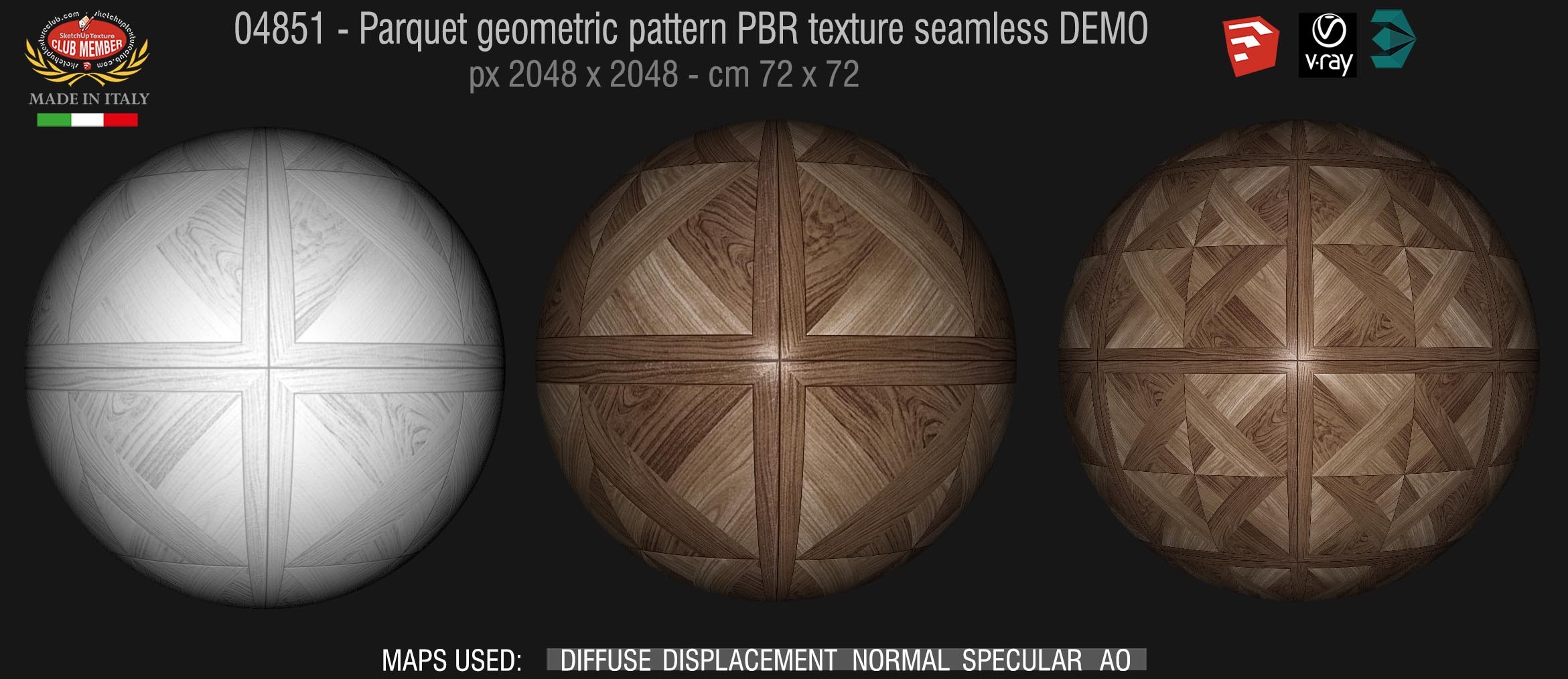 04851 Parquet geometric pattern PBR texture seamless DEMO