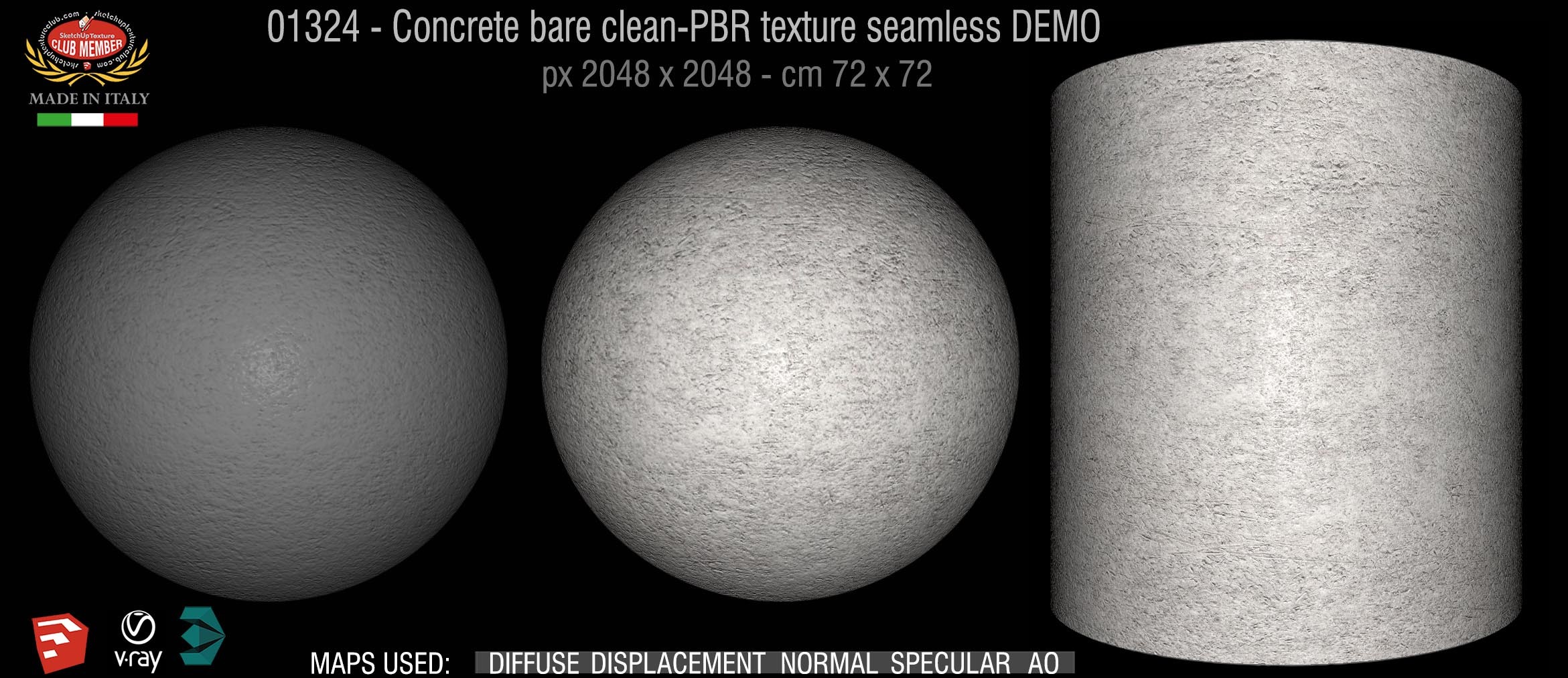 01324 Concrete bare clean-PBR texture seamless DEMO