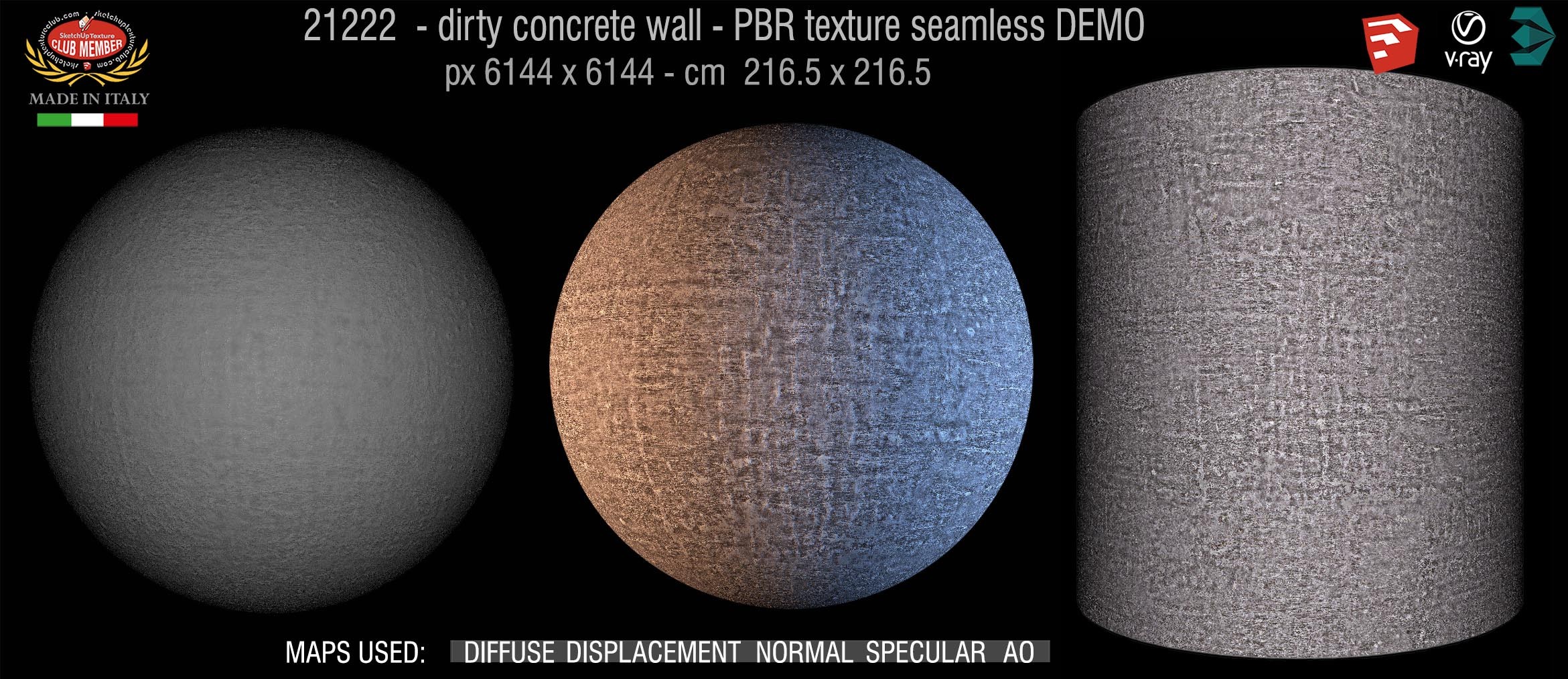 21222 dirty concrete wall PBR texture seamless DEMO