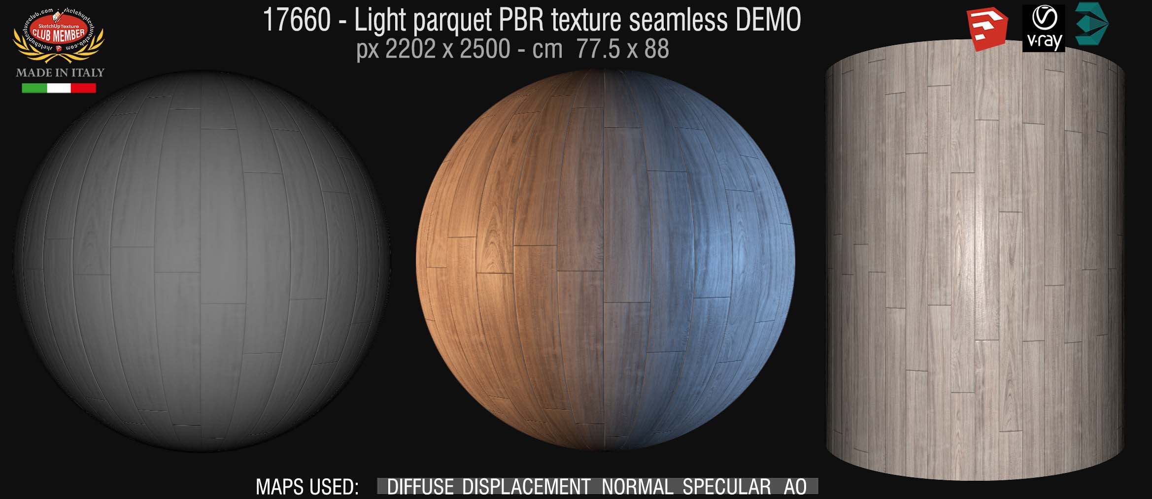 17660 Light parquet PBR texture seamless DEMO