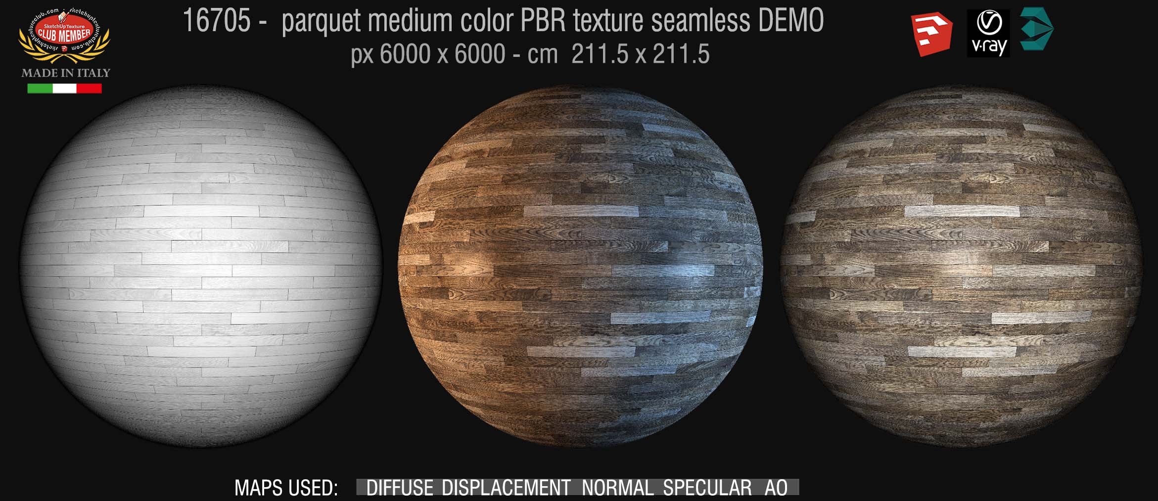 16705 parquet medium color PBR texture seamless DEMO