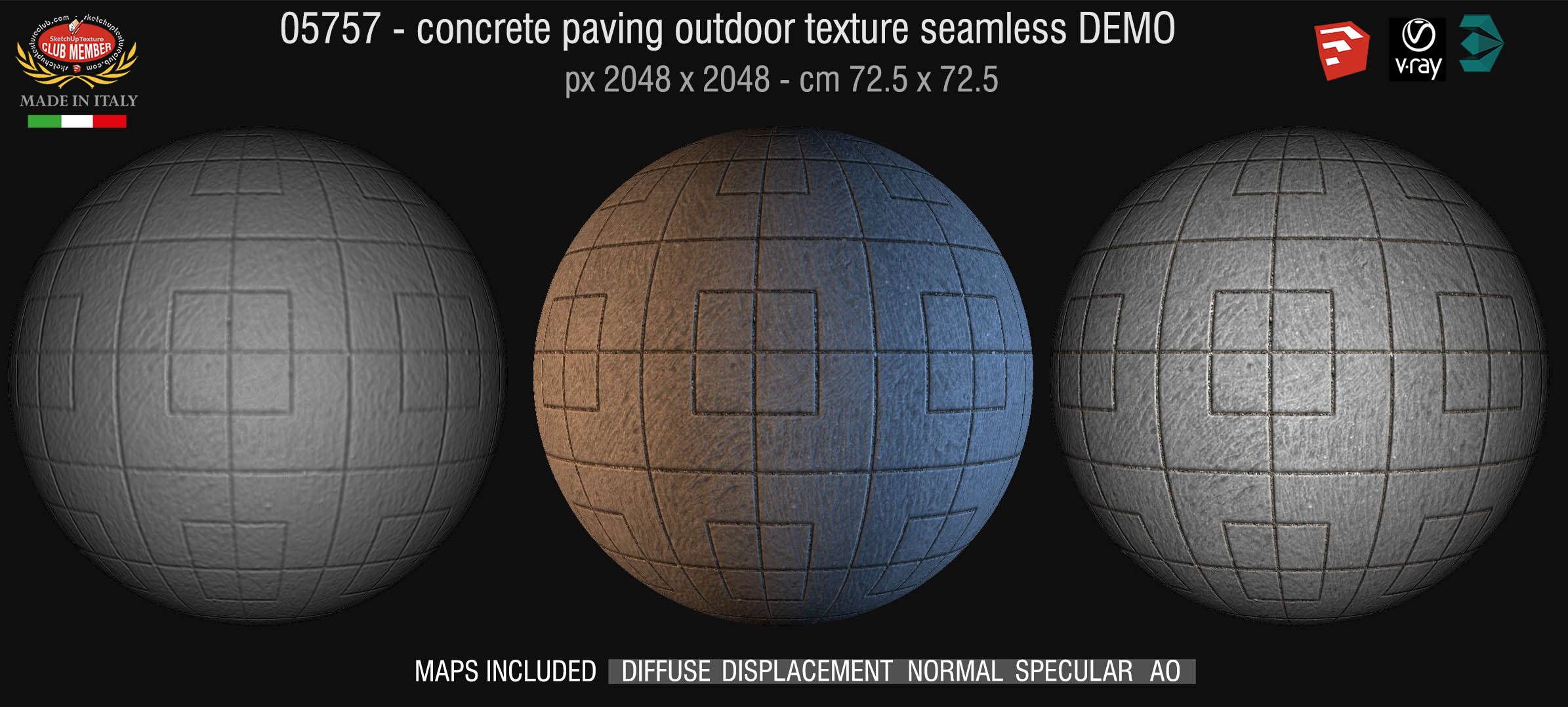 05757 HR Paving outdoor concrete regular block texture + maps DEMO