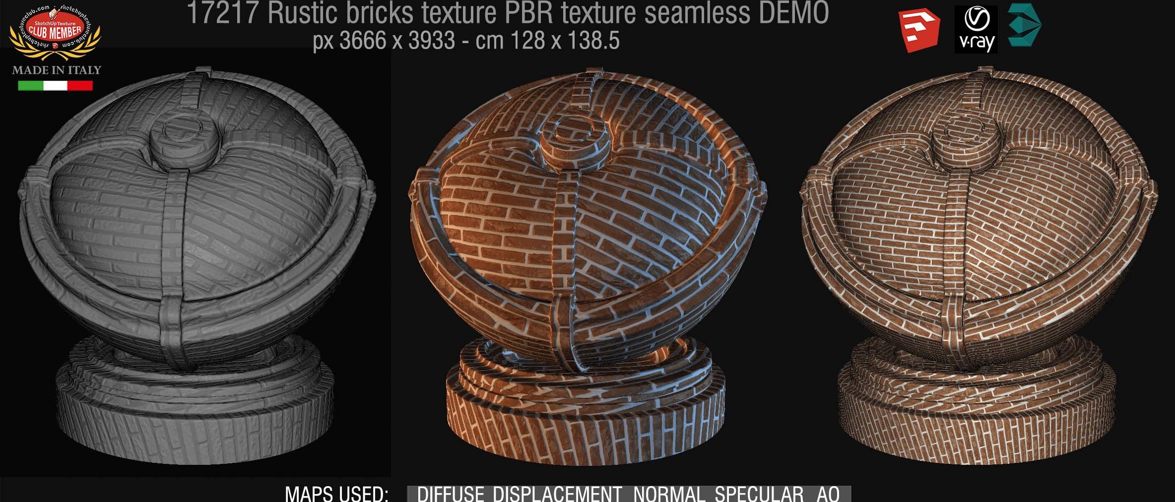 17217 Rustic bricks PBR texture seamless DEMO
