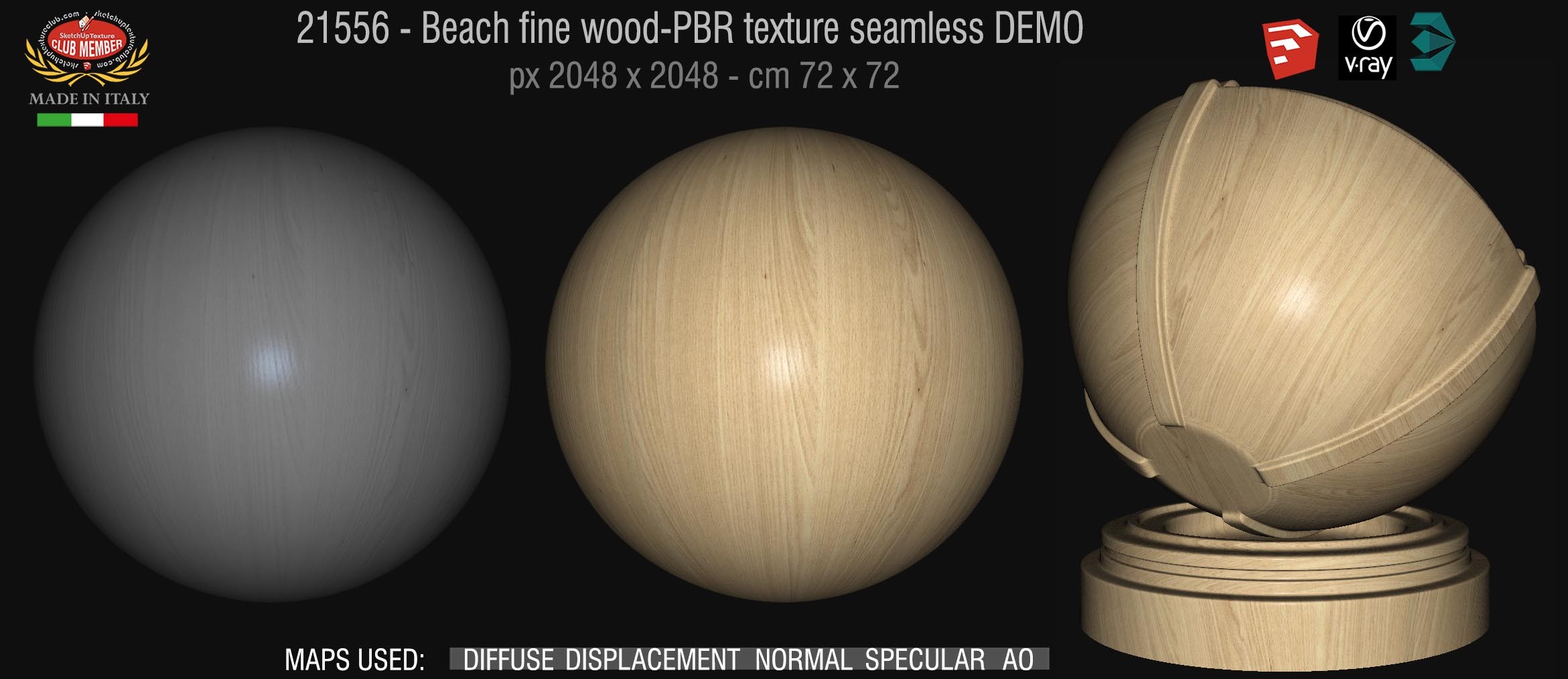 21556 Beech fine wood PBR texture seamless DEMO