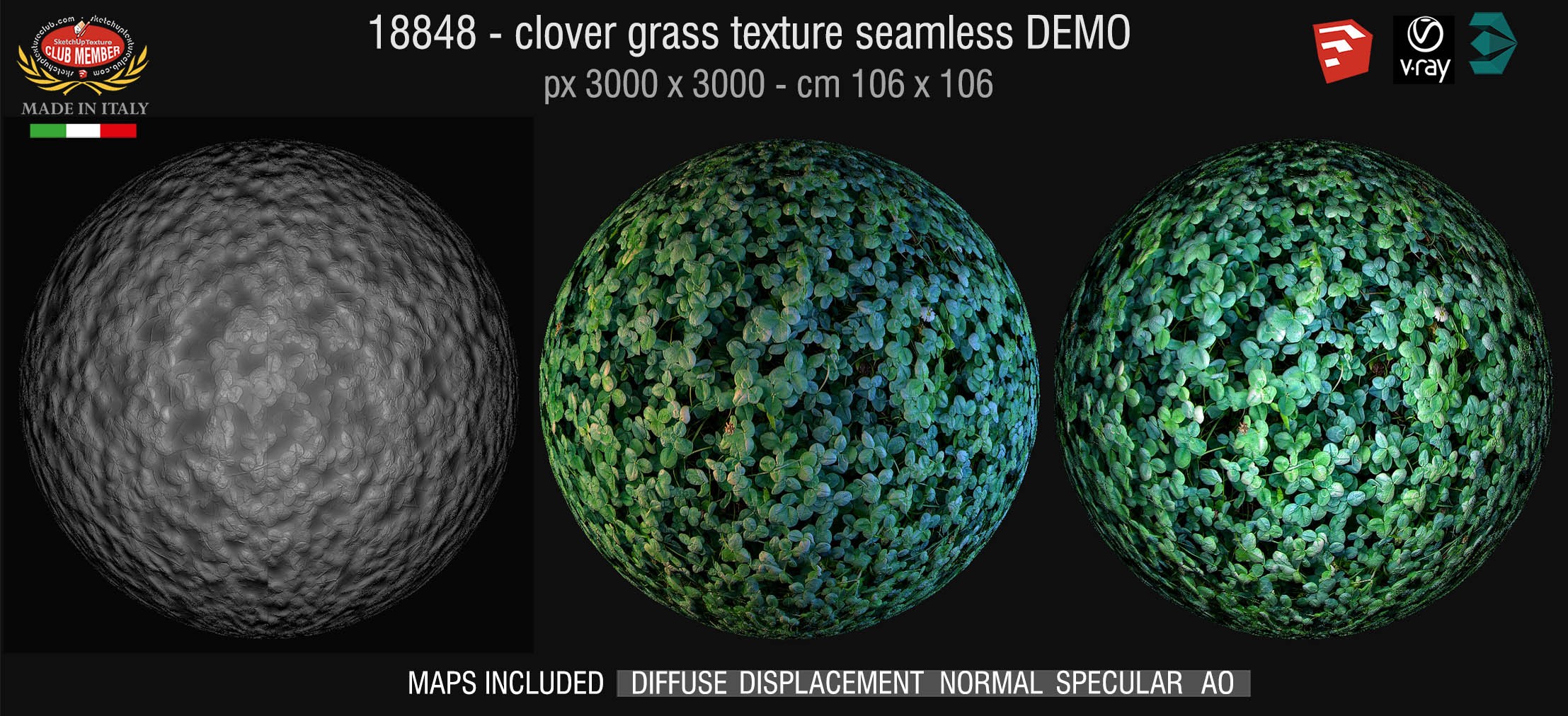 18848 HR Clover grass texture + maps DEMO