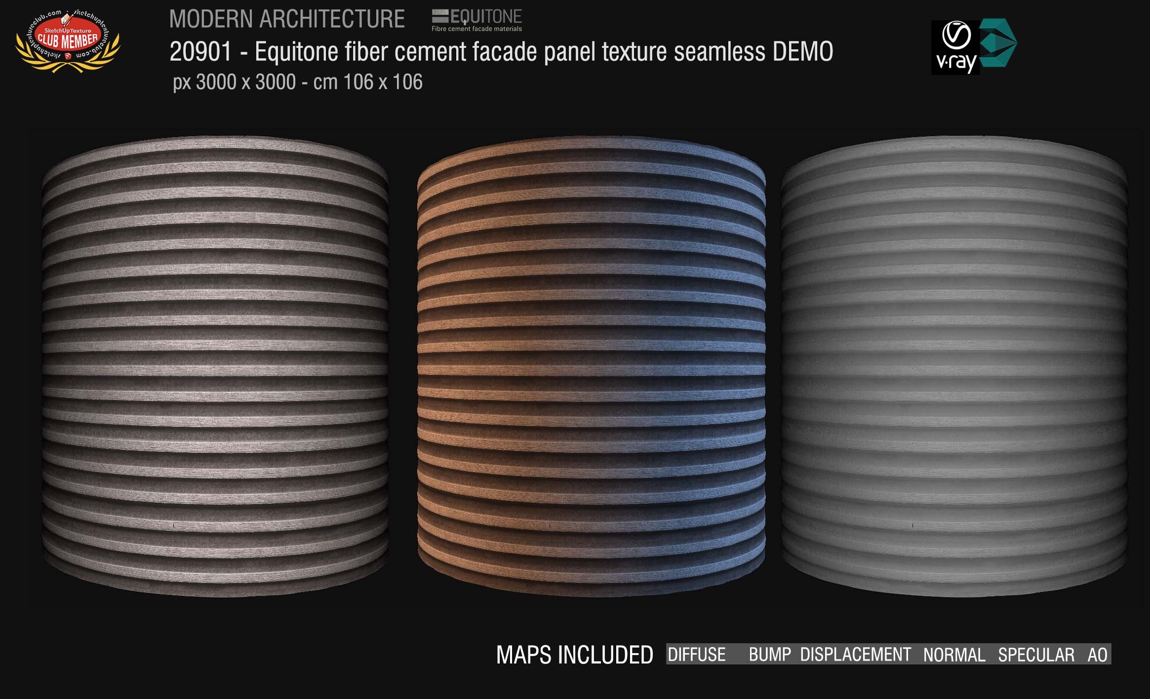 20901 Equitone fiber cement facade panel texture + maps DEMO