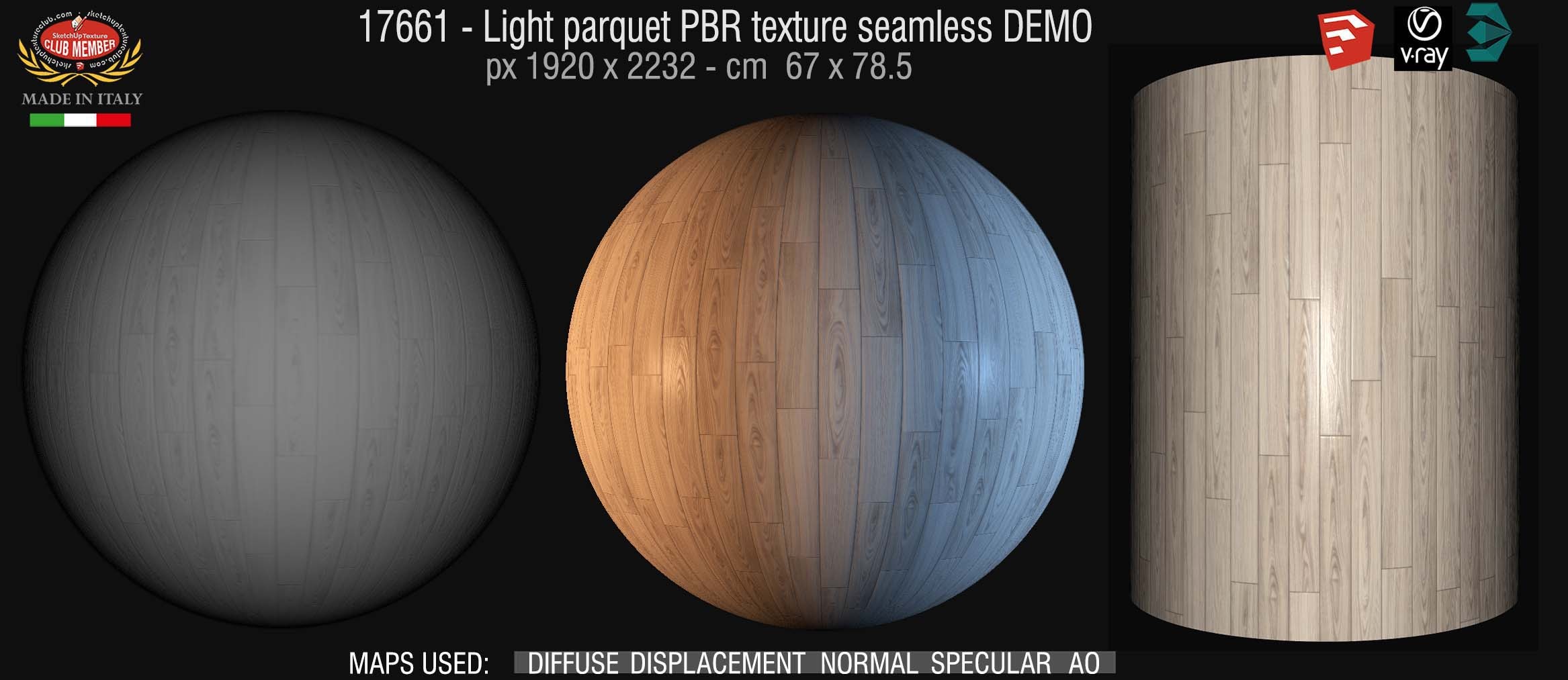 17661 Light parquet PBR texture seamless DEMO