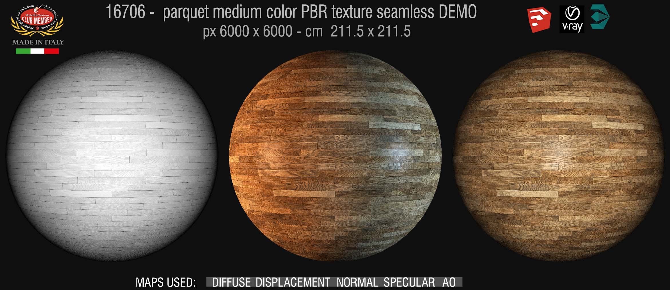 16706 parquet medium color PBR texture seamless DEMO