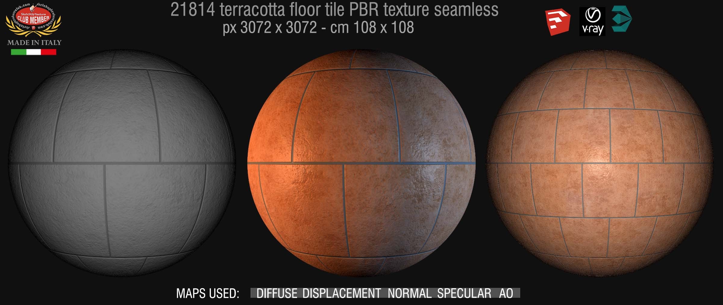 21814 terracotta floor tile PBR texture seamless DEMO