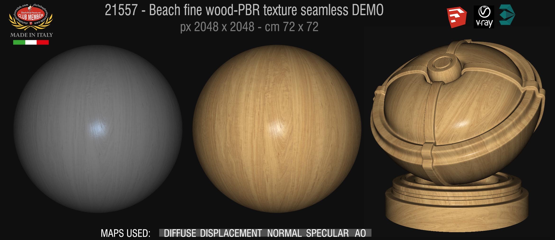 21557 Beech fine wood PBR texture seamless DEMO