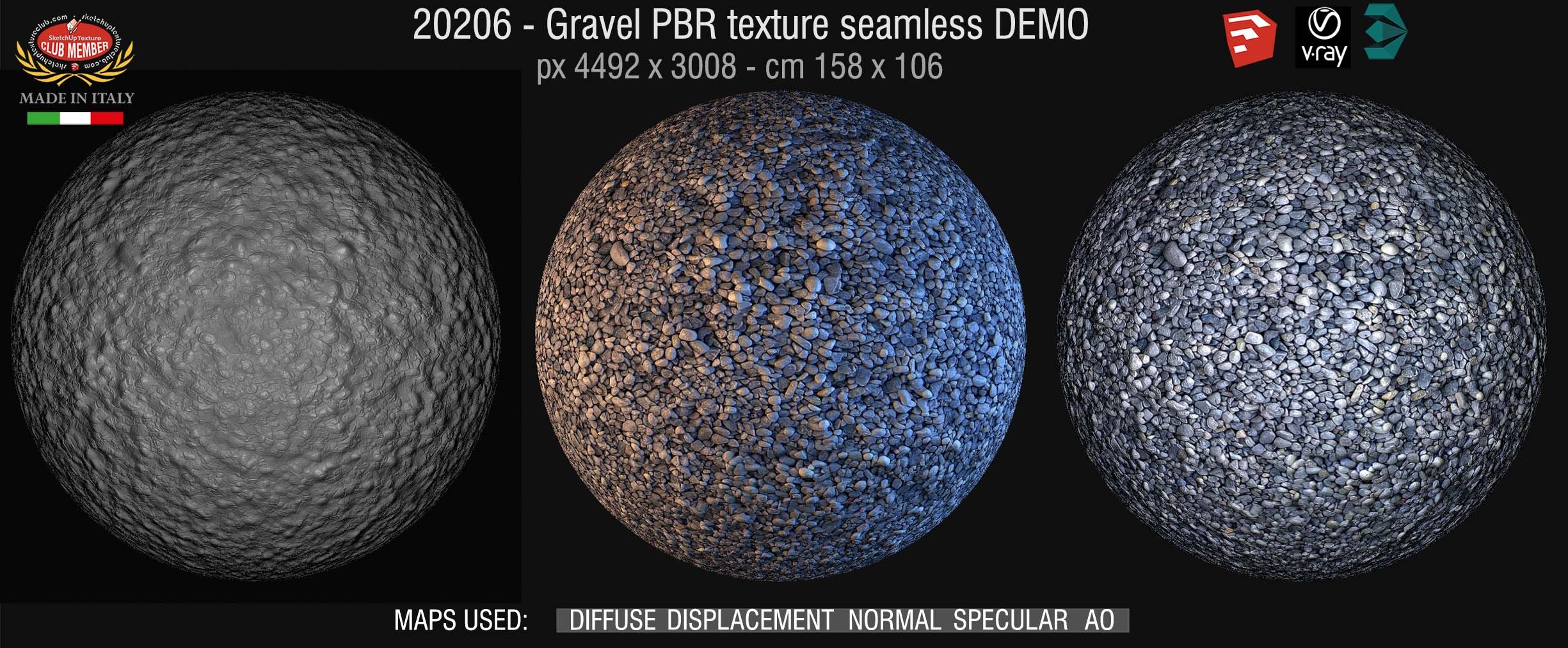 20206 Gravel PBR texture seamless DEMO