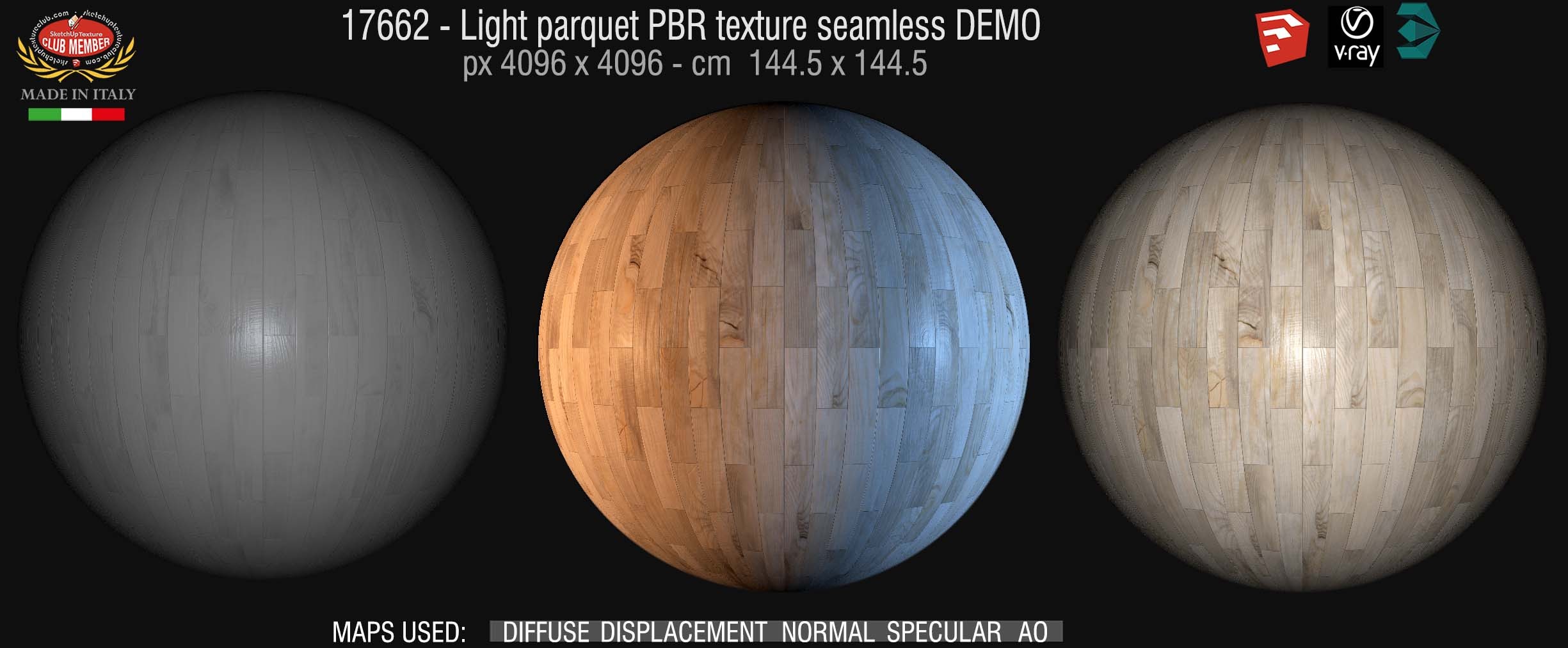 17662  Light parquet PBR texture seamless DEMO