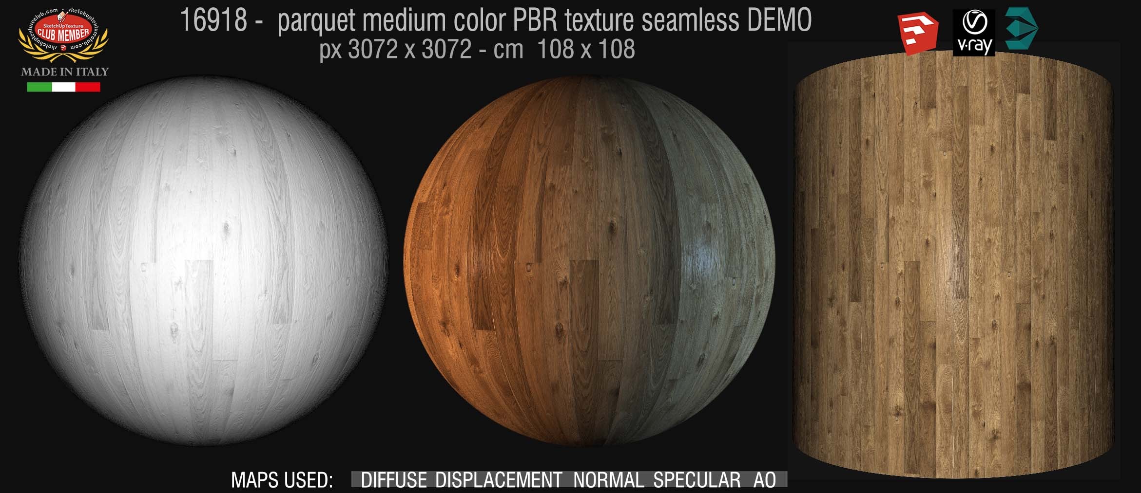 16918 parquet medium color PBR texture seamless DEMO