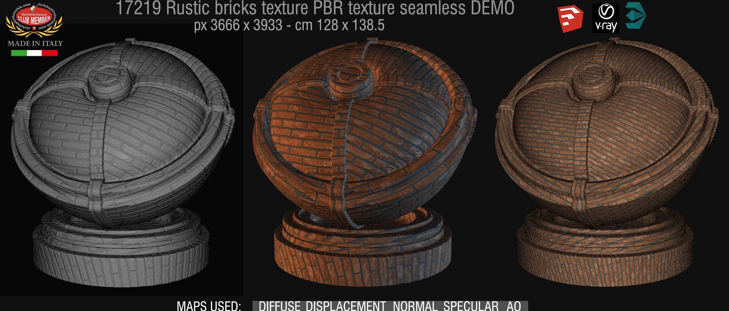 17219 Rustic bricks PBR texture seamless DEMO