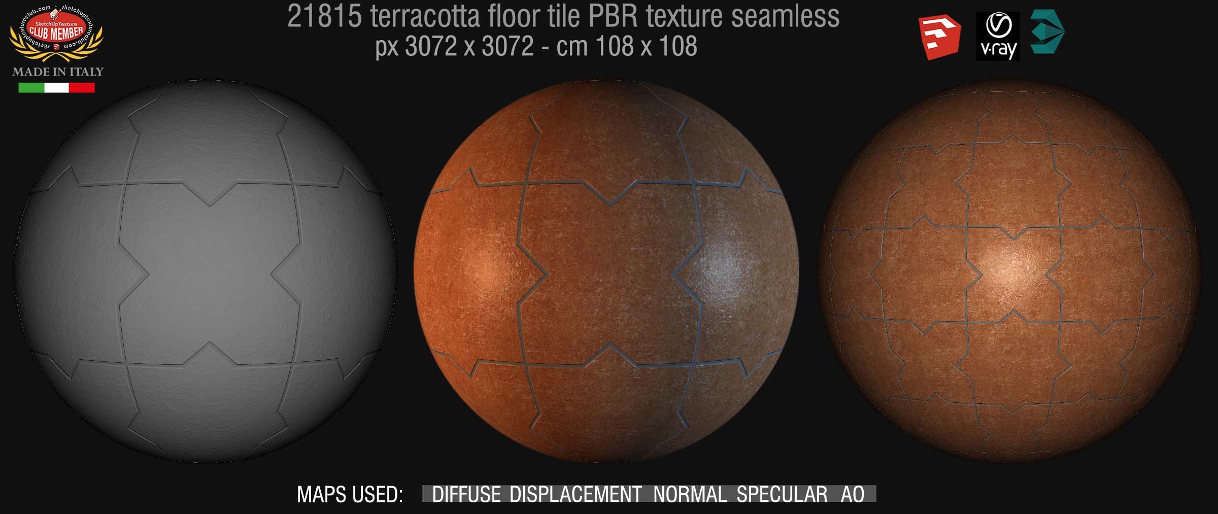 21815 terracotta floor tile PBR texture seamless DEMO