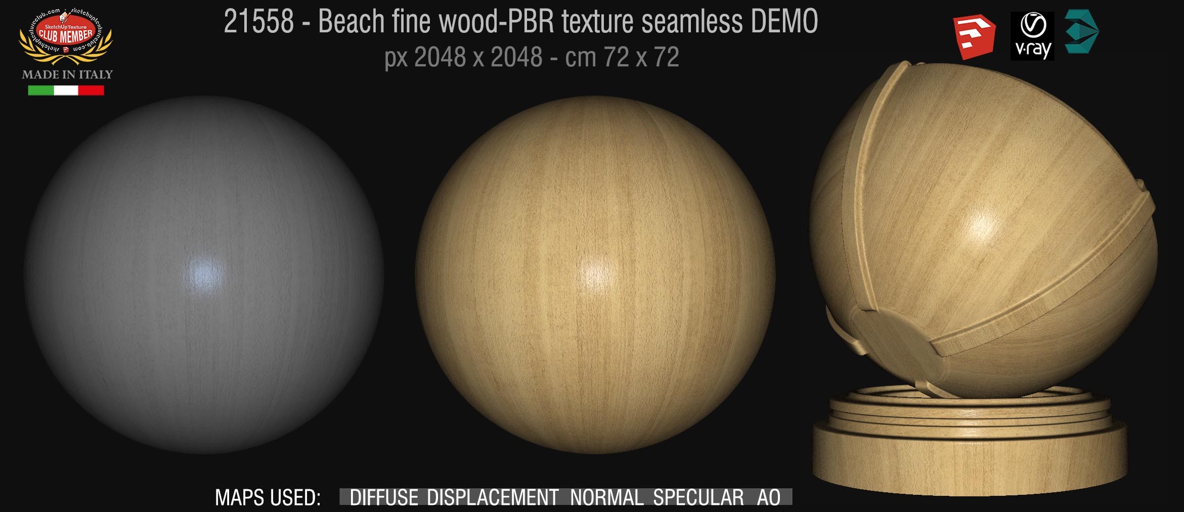 21558 Beech fine wood PBR texture seamless DEMO