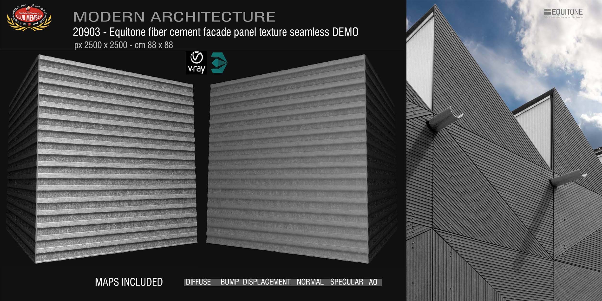 20903 Equitone fiber cement facade panel texture + maps DEMO