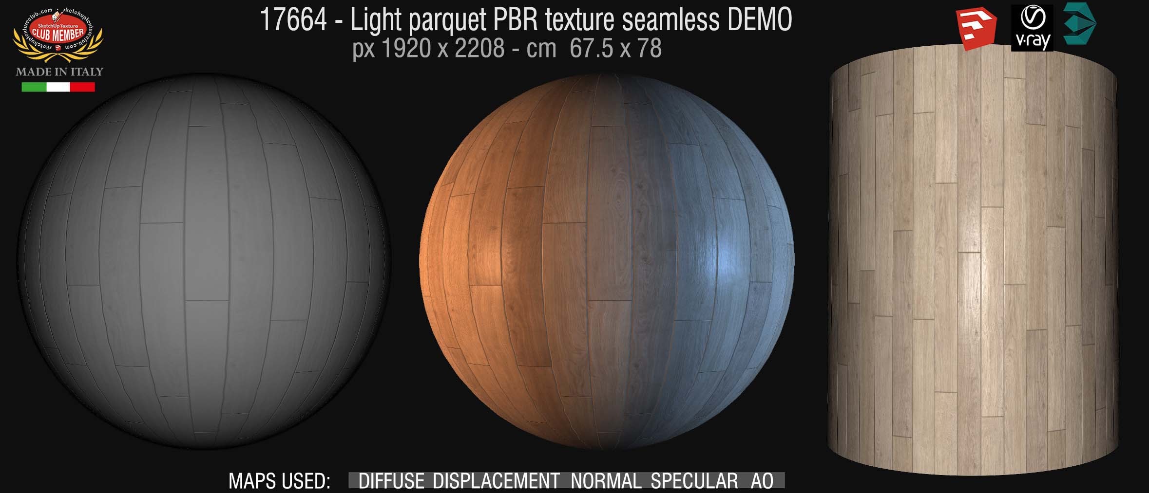 17664 Light parquet PBR texture seamless DEMO
