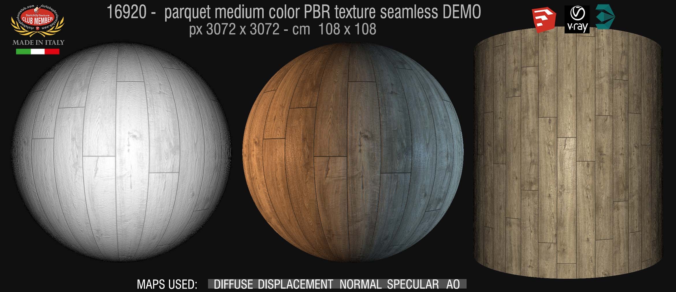 16920 parquet medium color PBR texture seamless DEMO