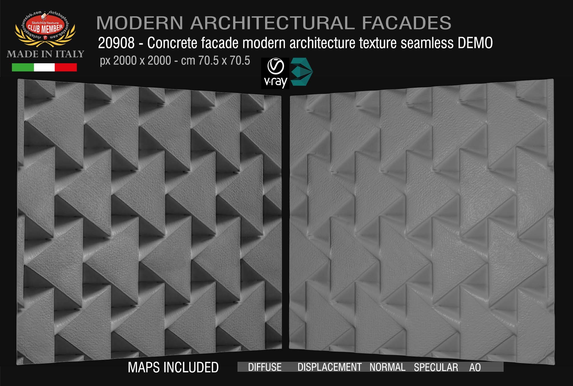 CLICK TO ENLARGE - 20908 Concrete facade modern architecture texture + maps DEMO