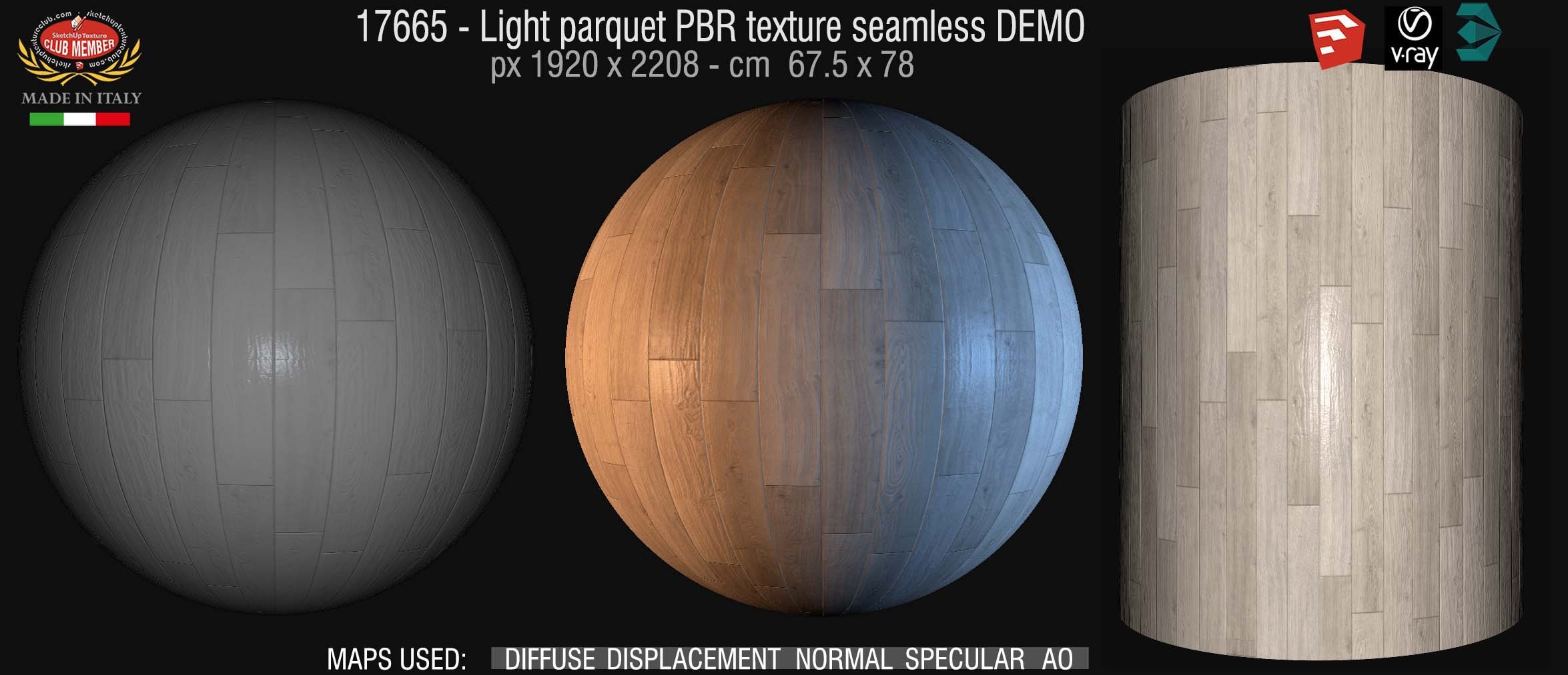 17665 Light parquet PBR texture seamless DEMO
