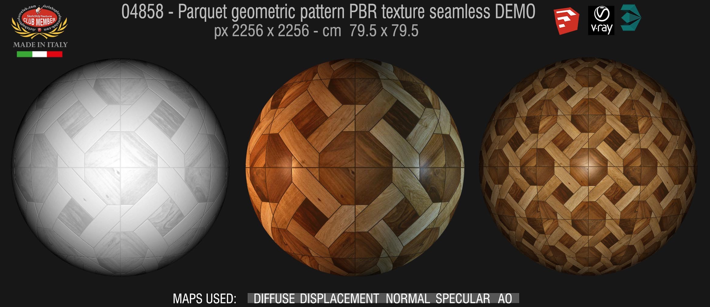 04858 Parquet geometric pattern PBR texture seamless DEMO