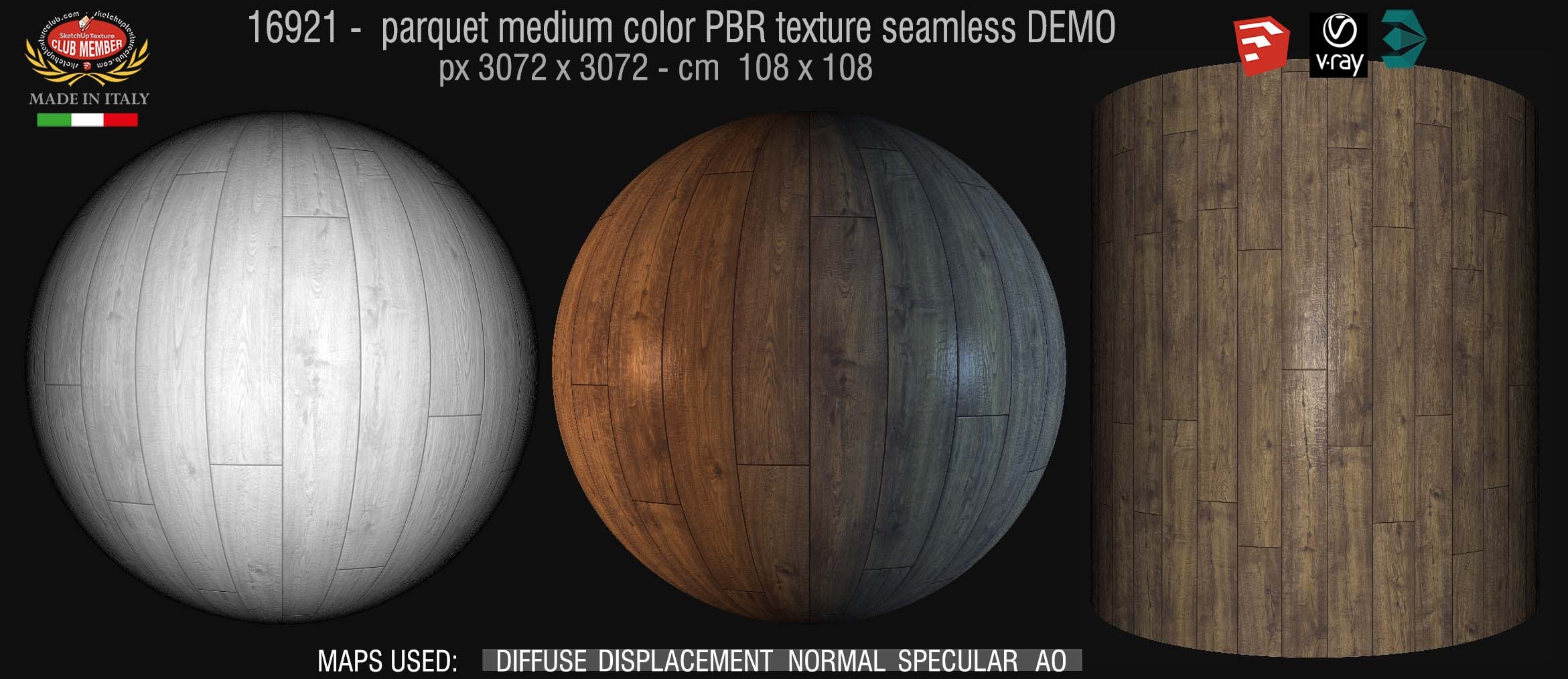 16921 parquet medium color PBR texture seamless DEMO