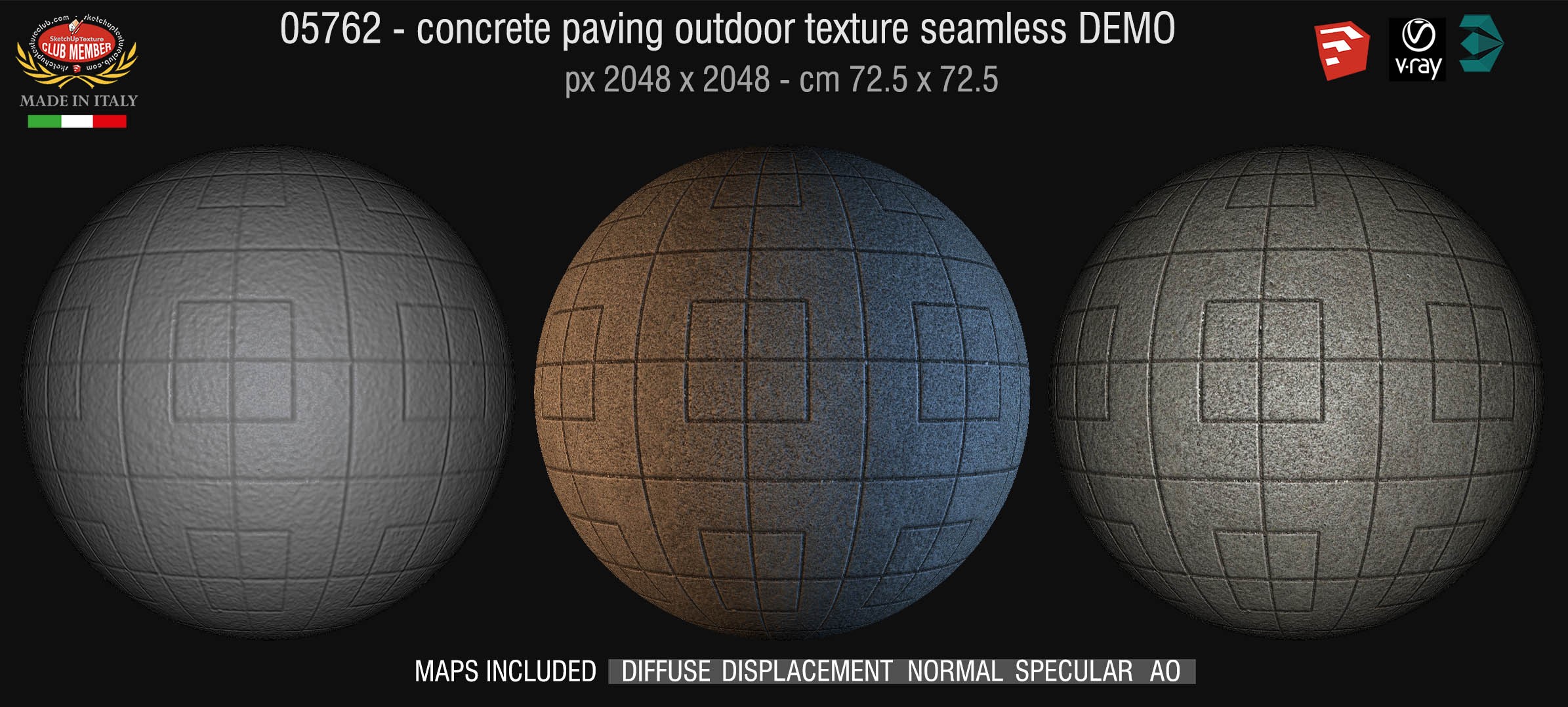 05762 HR Paving outdoor concrete regular block texture + maps DEMO