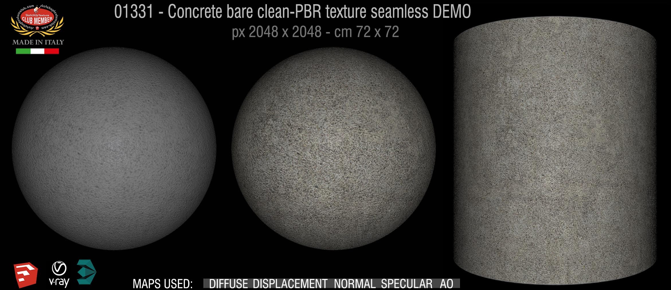 01331 Concrete bare clean-PBR texture seamless DEMO
