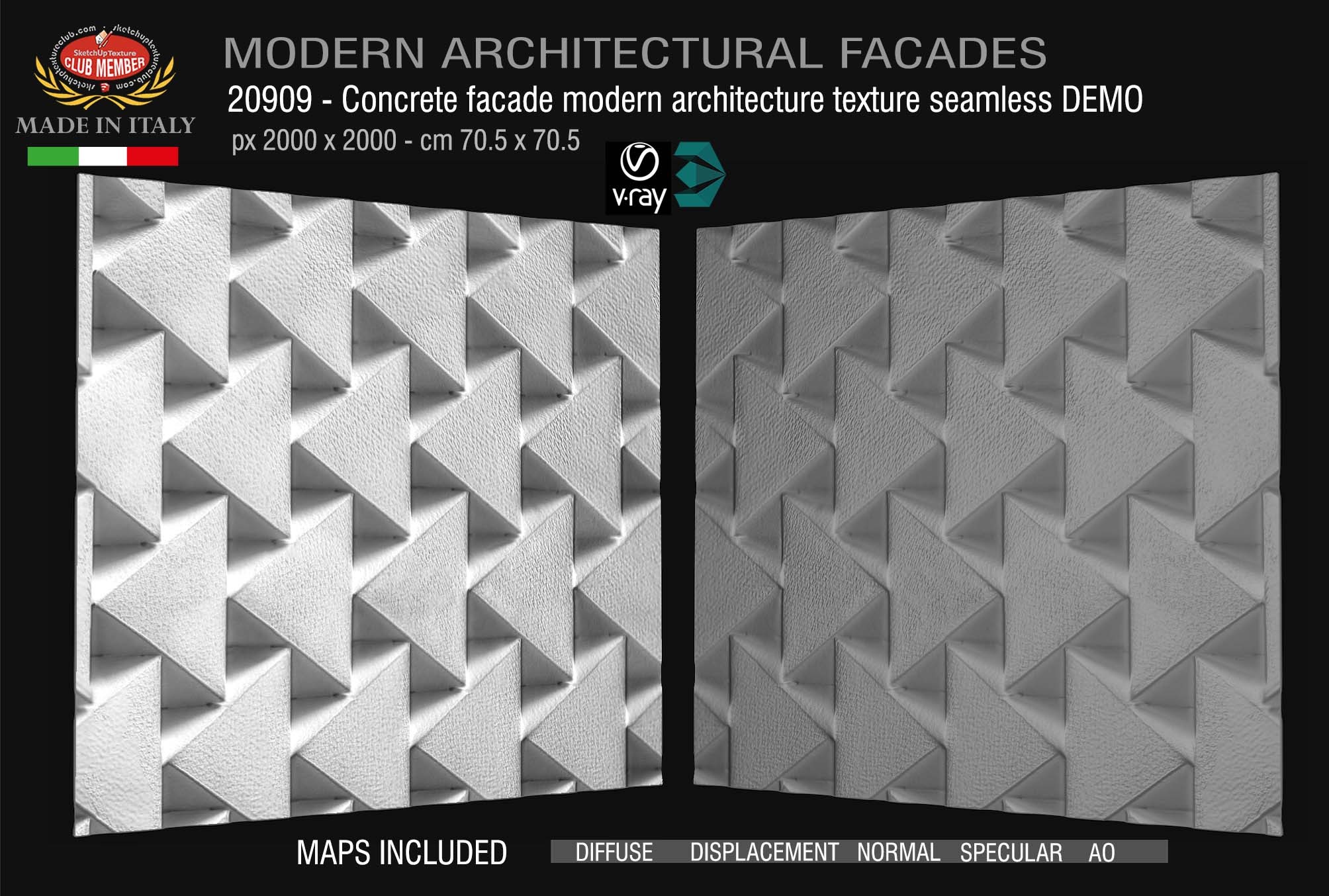 CLICK TO ENLARGE - 20909 Concrete facade modern architecture texture + maps DEMO