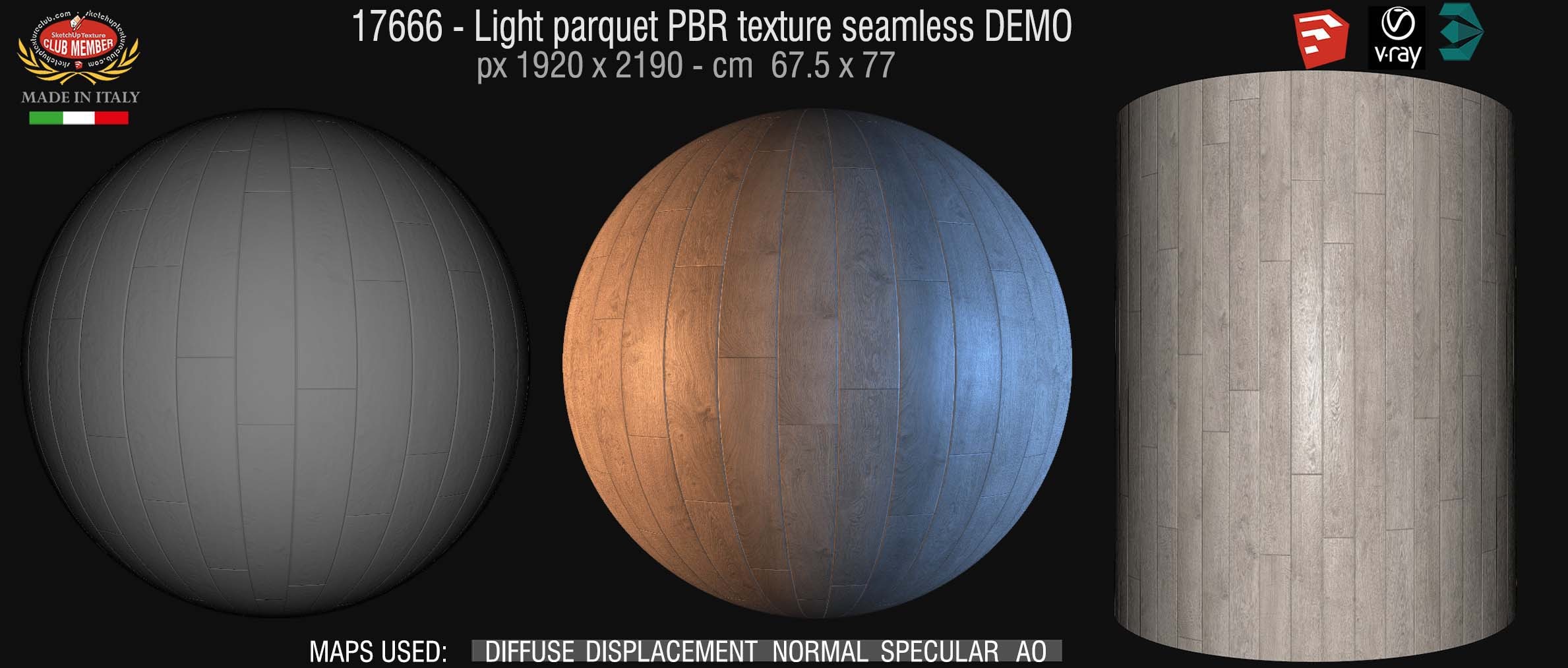 17666 Light parquet PBR texture seamless DEMO