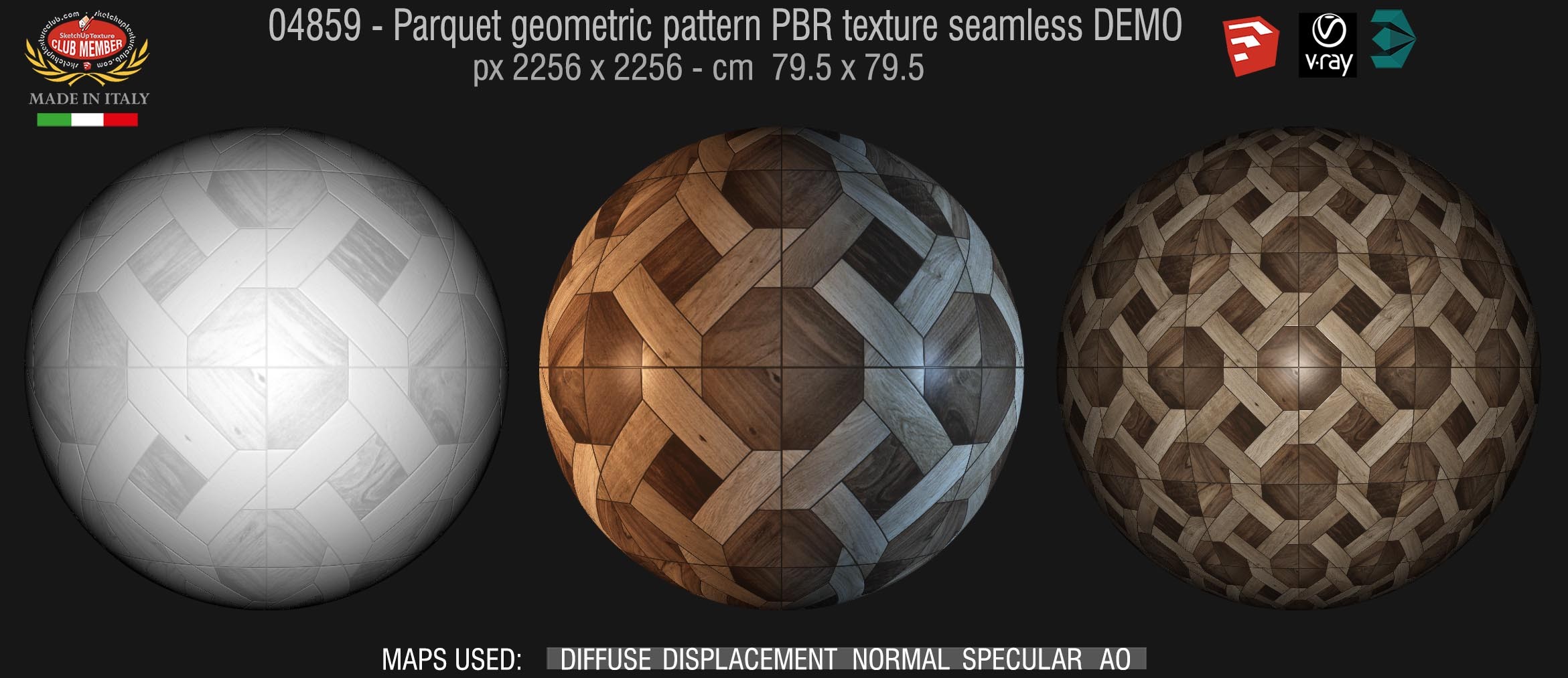 04859 Parquet geometric pattern PBR texture seamless DEMO