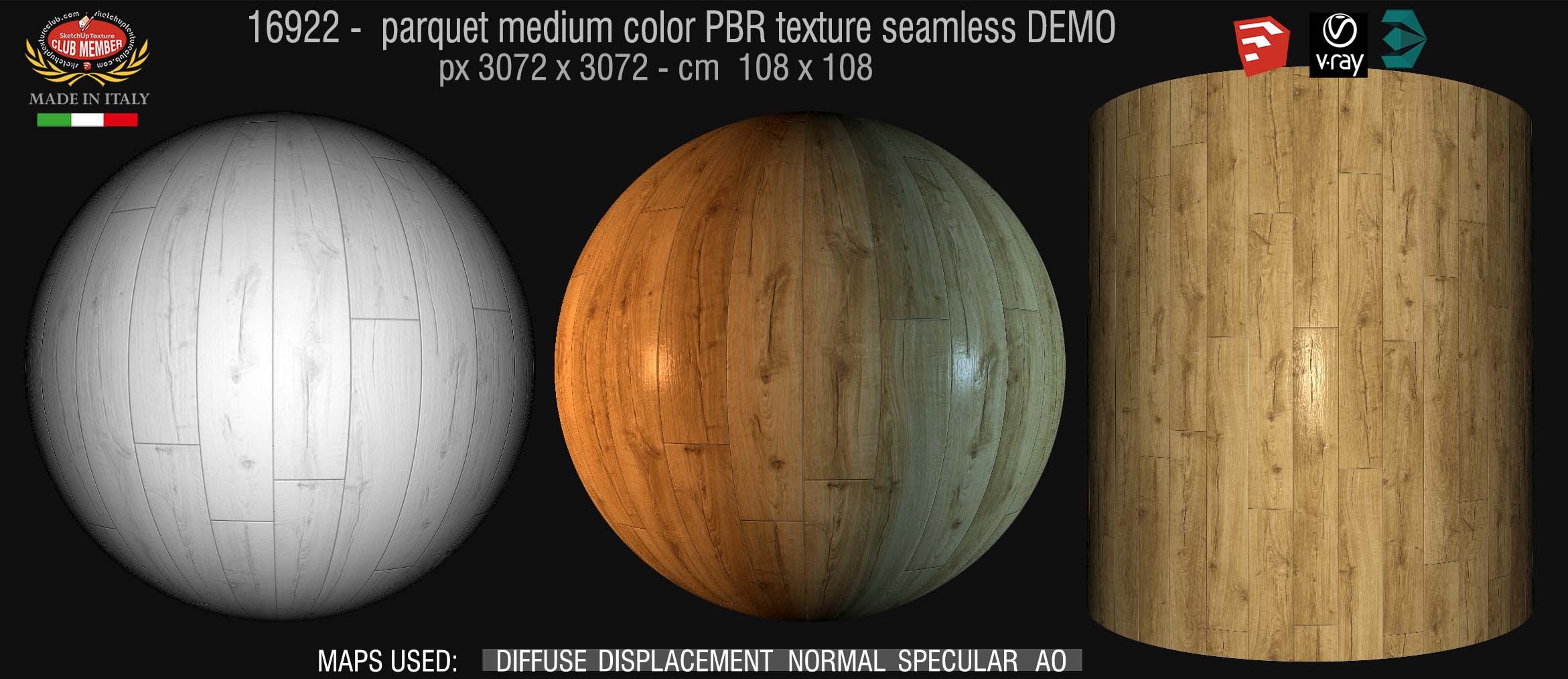 16922 parquet medium color PBR texture seamless DEMO