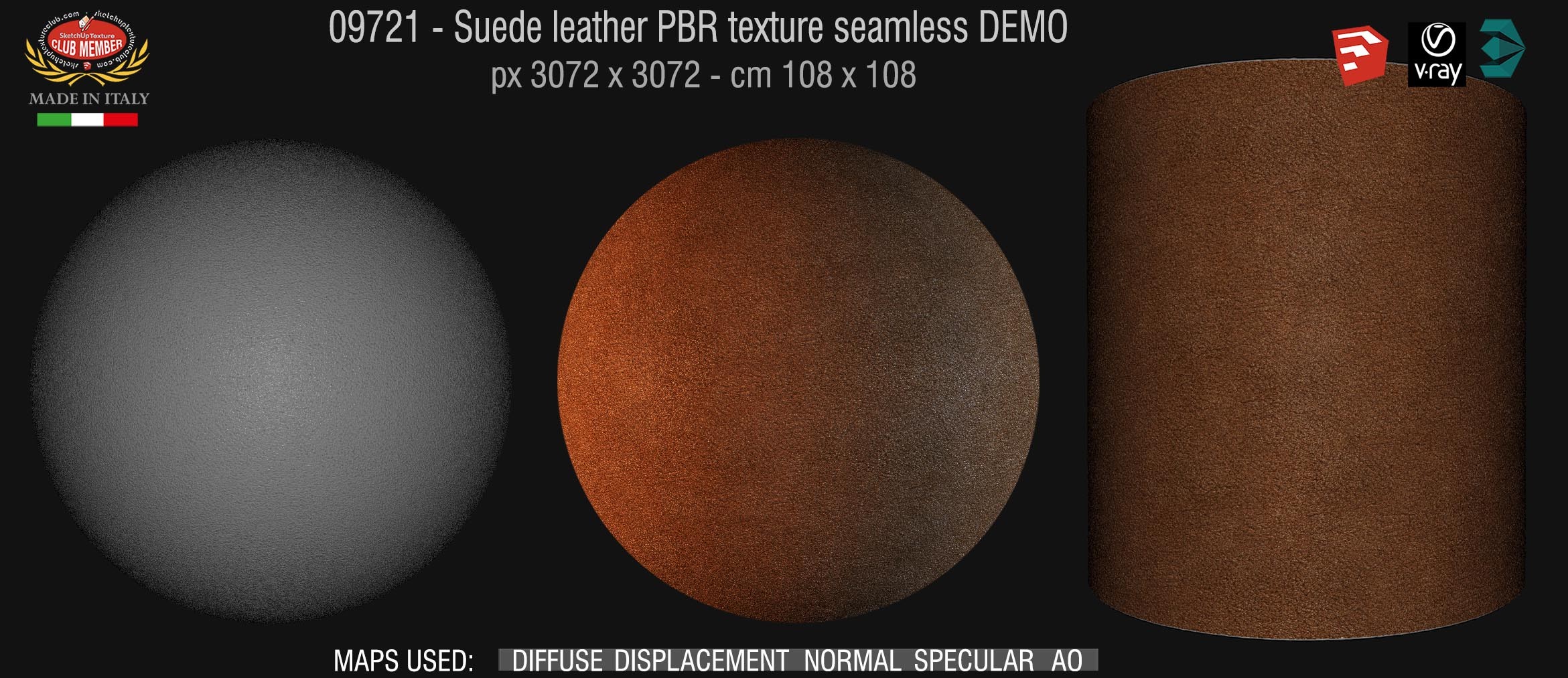 09721 Suede leather PBR texture seamless DEMO