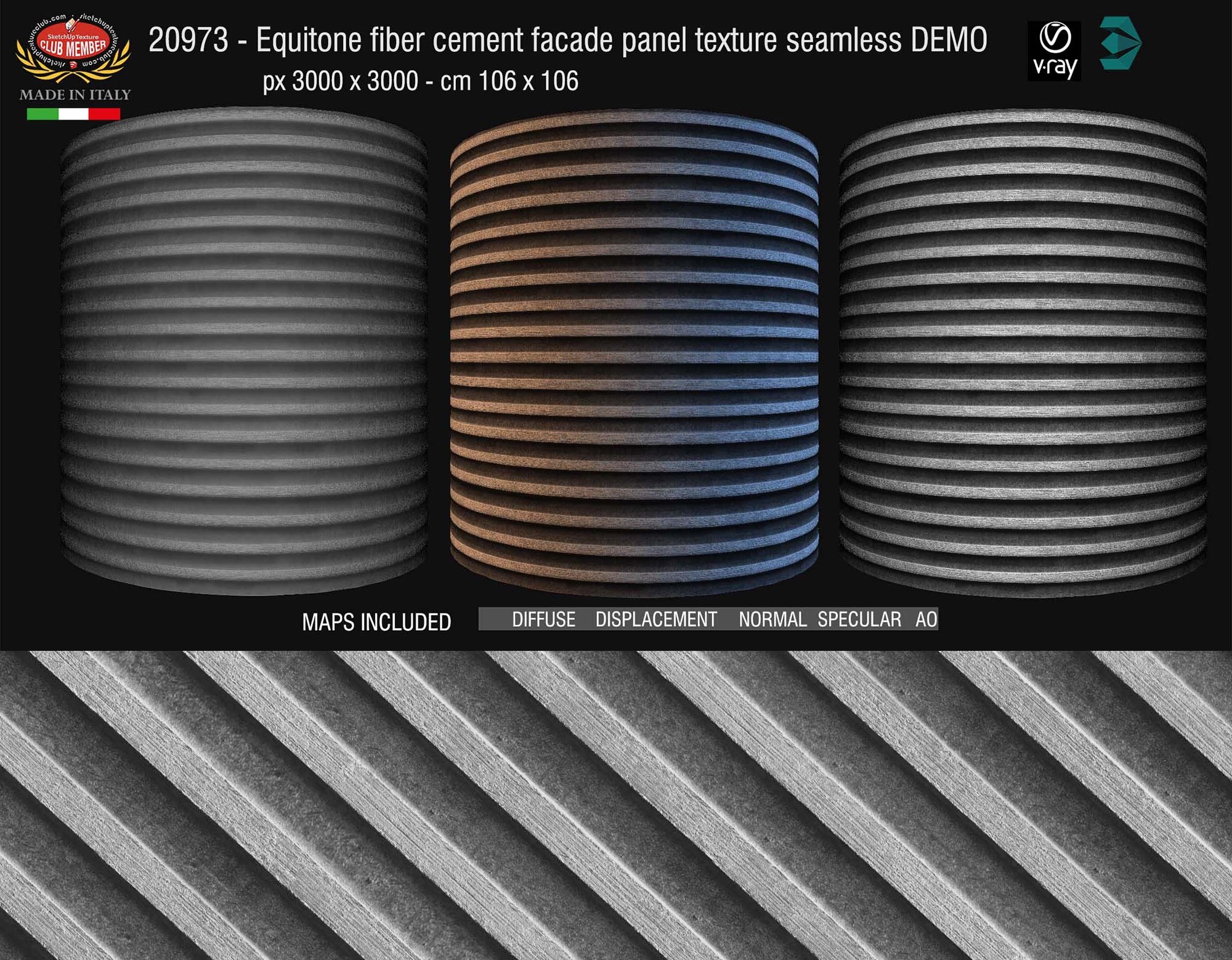 CLICK TO ENLARGE Equitone fiber cement facade panel texture + maps DEMO