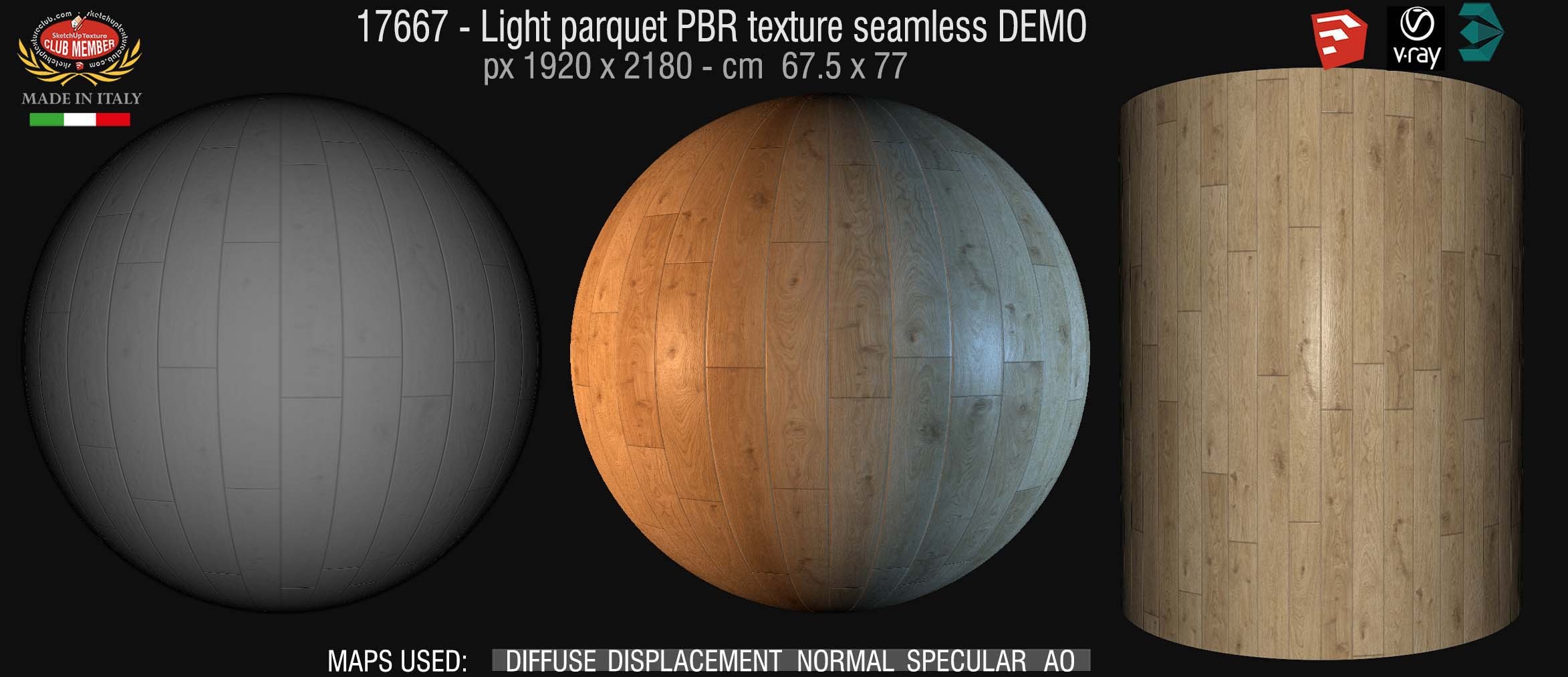 17667 Light parquet PBR texture seamless DEMO