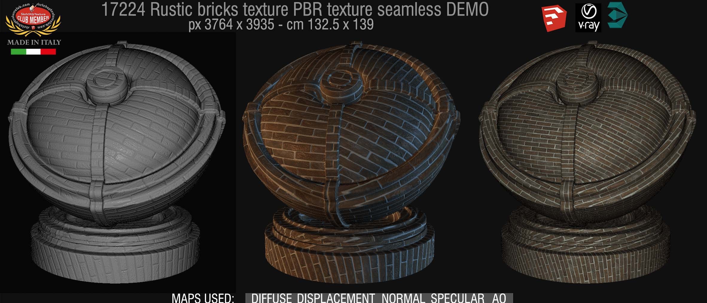 17224 rustic bricks PBR texture seamless DEMO