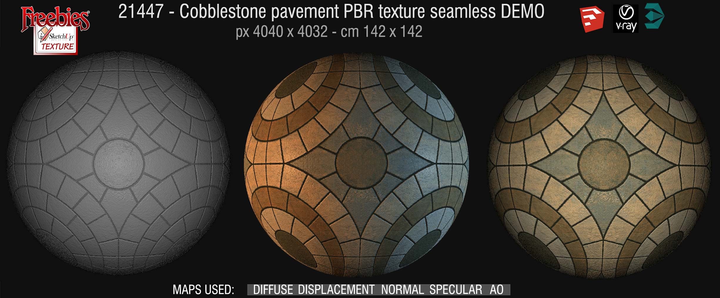 21447 cobblestone pavement PBR texture seamless DEMO