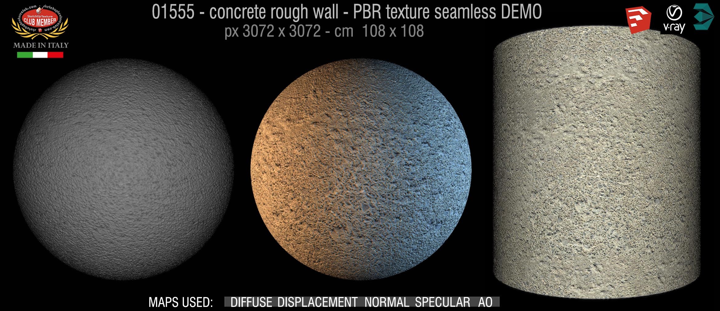 01555 concrete rough wall PBR texture seamless DEMO