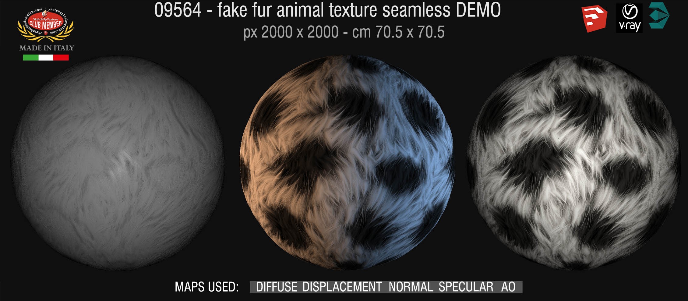 09564 HR fake fur animal texture + maps DEMO