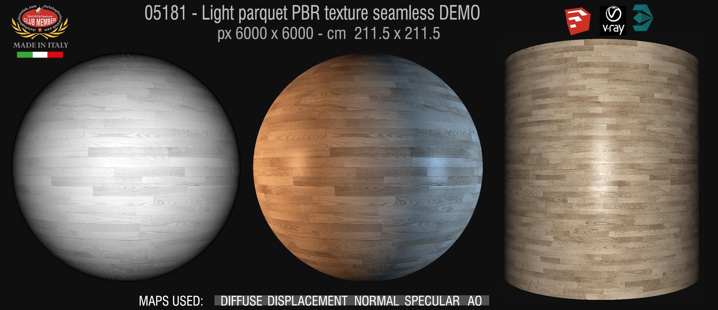 05181 Light parquet PBR texture seamless DEMO