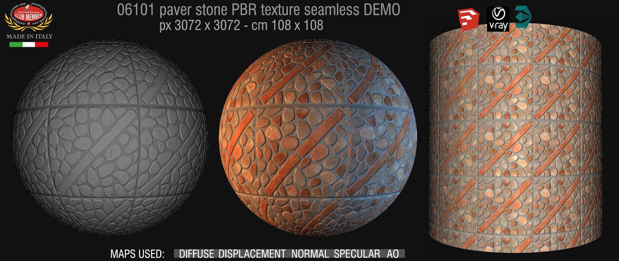 06101 paver stone PBR texture seamless DEMO