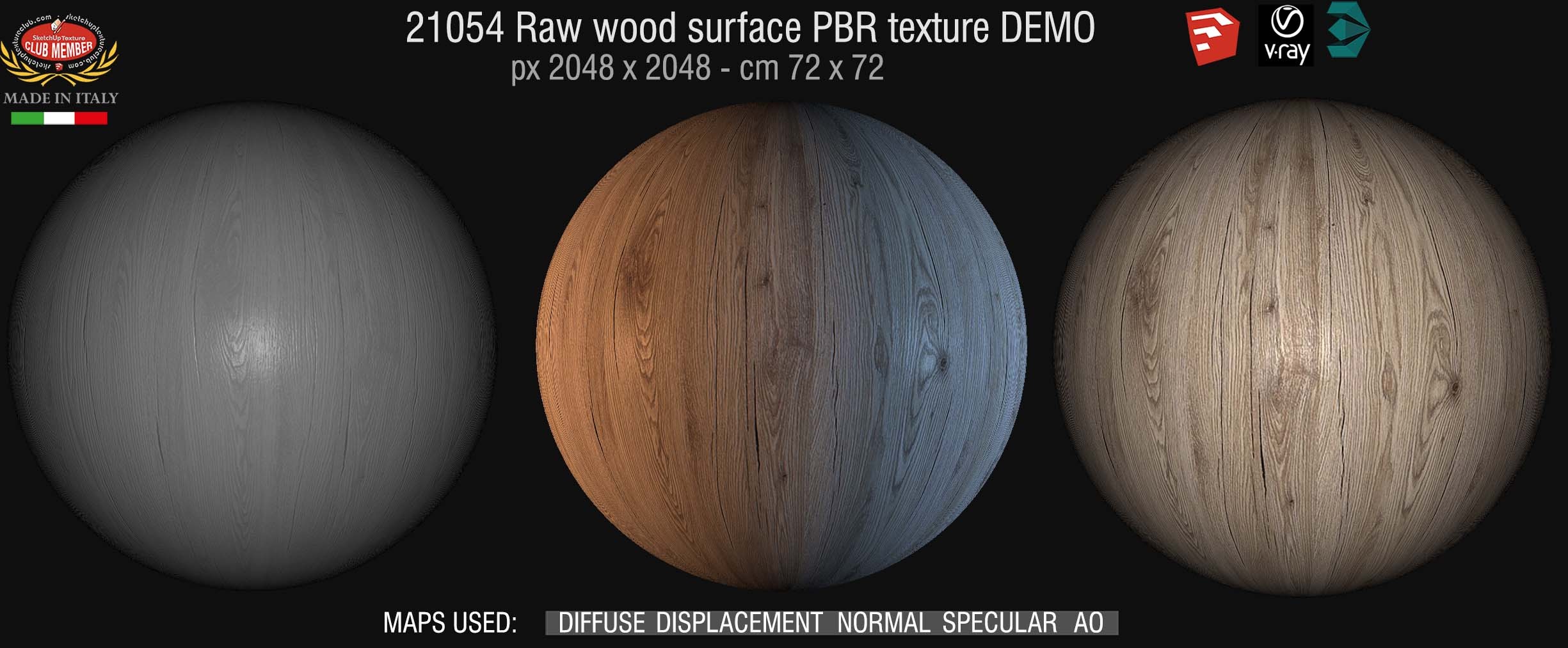 21054Raw wood surface texture seamless + maps DEMO