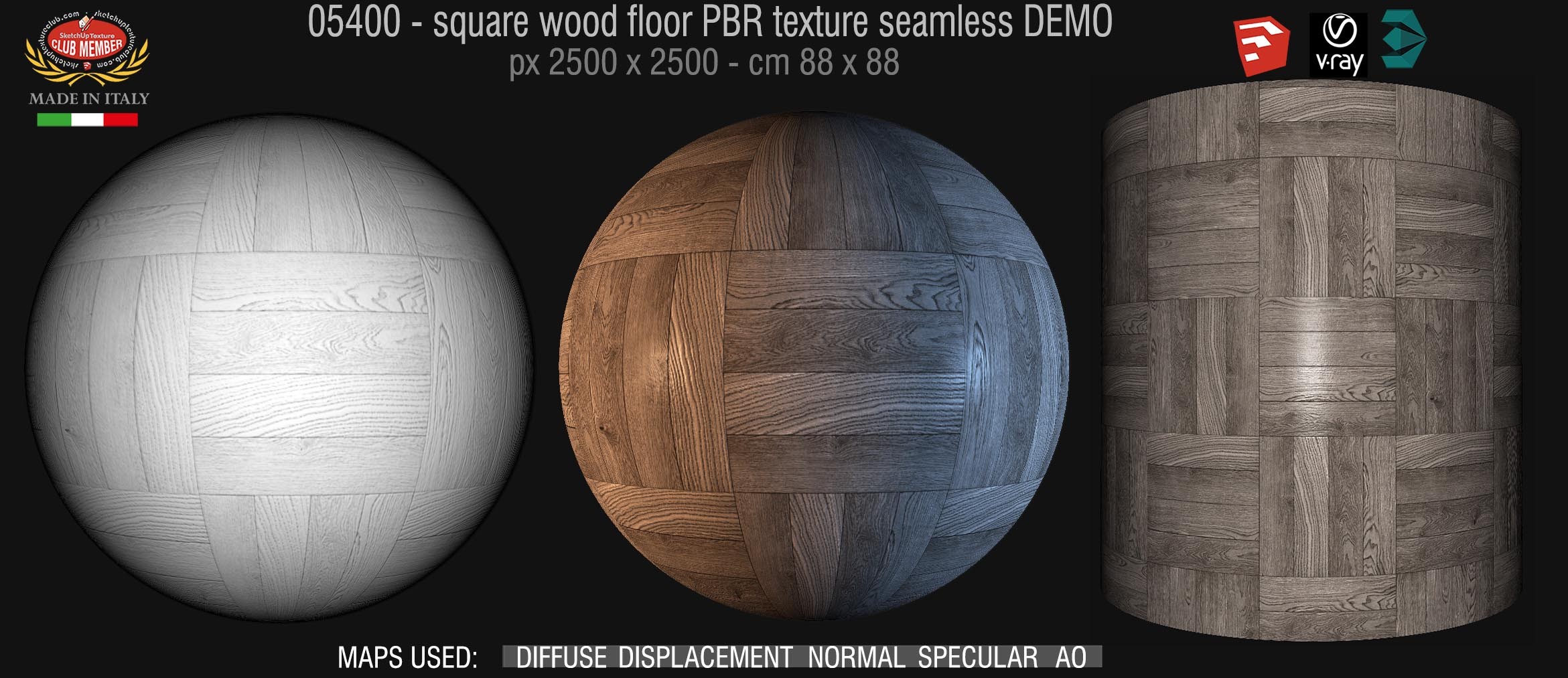 05400 square wood floor PBR texture seamless DEMO