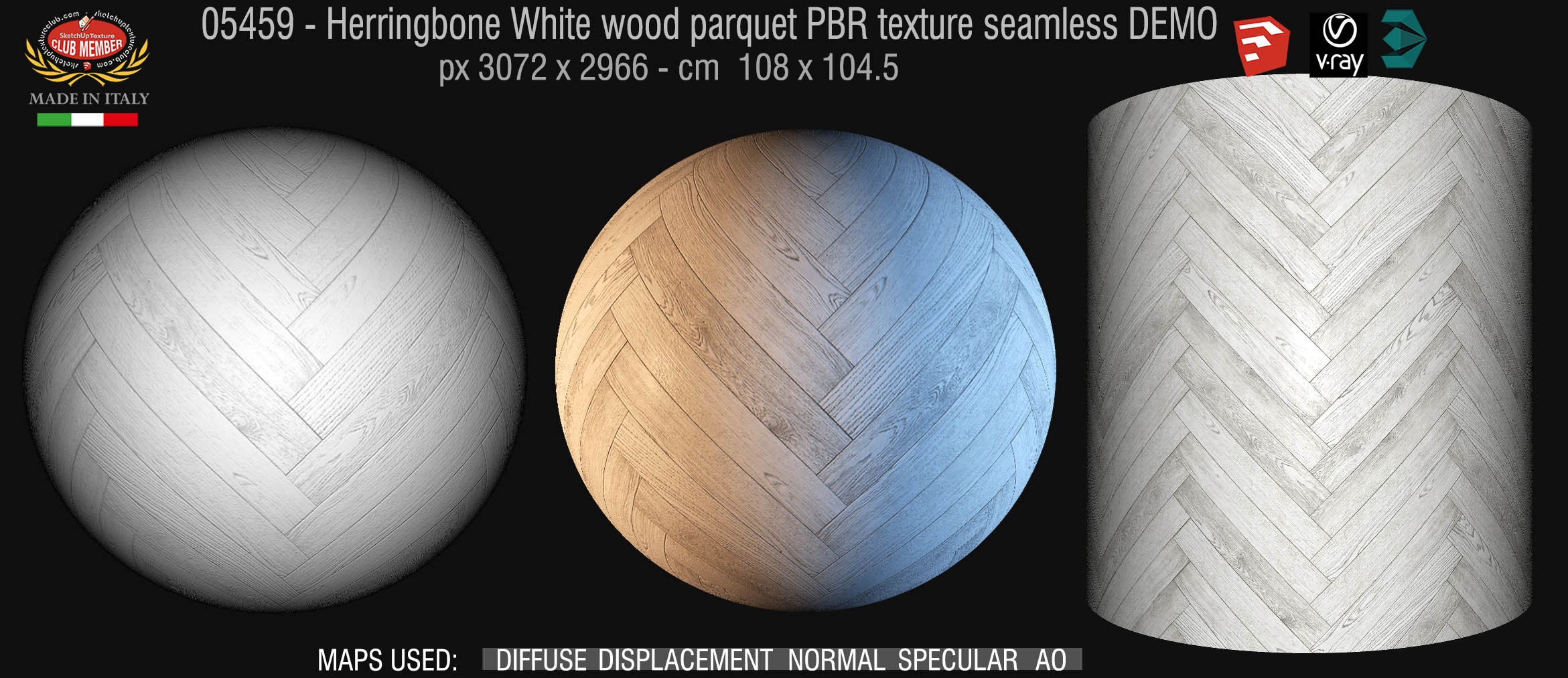 05459 white herringbone parquet PBR texture seamless DEMO