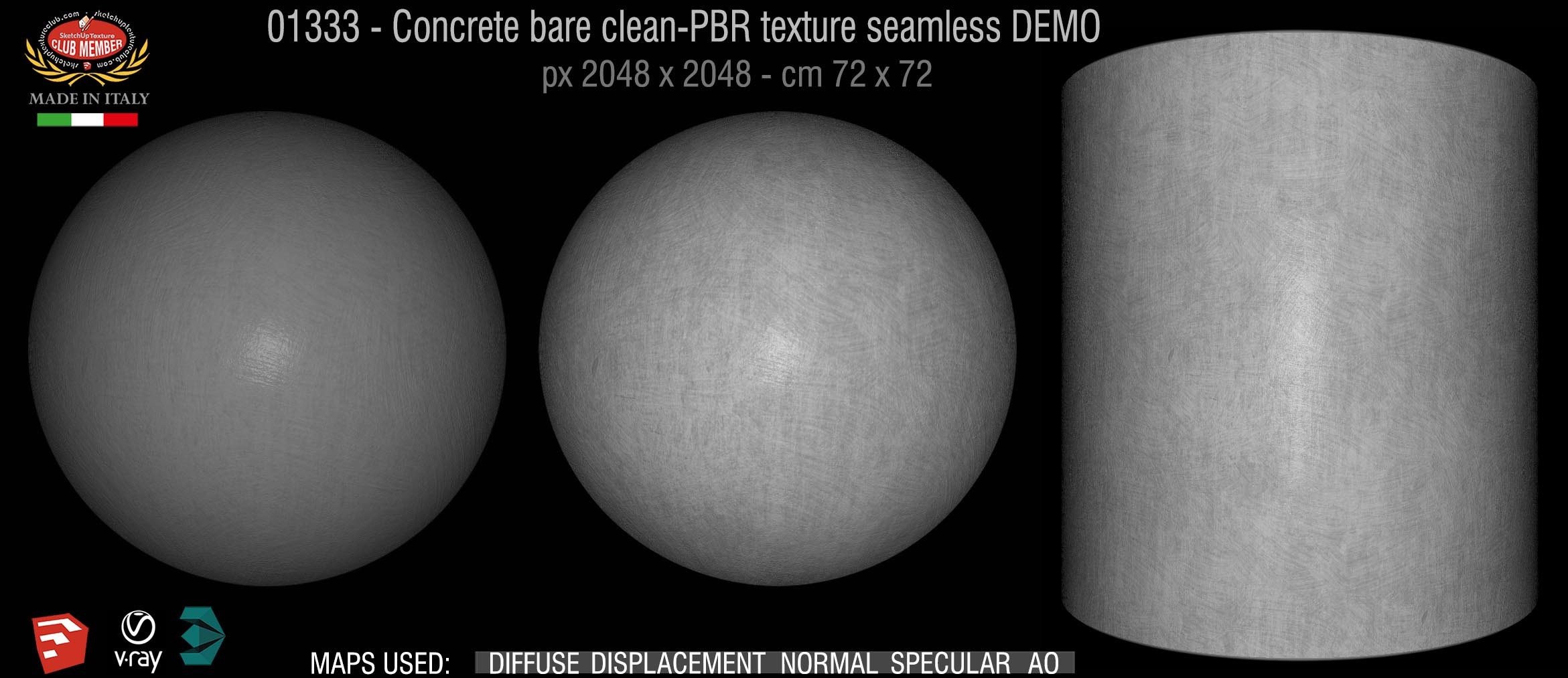 01333 Concrete bare clean-PBR texture seamless DEMO
