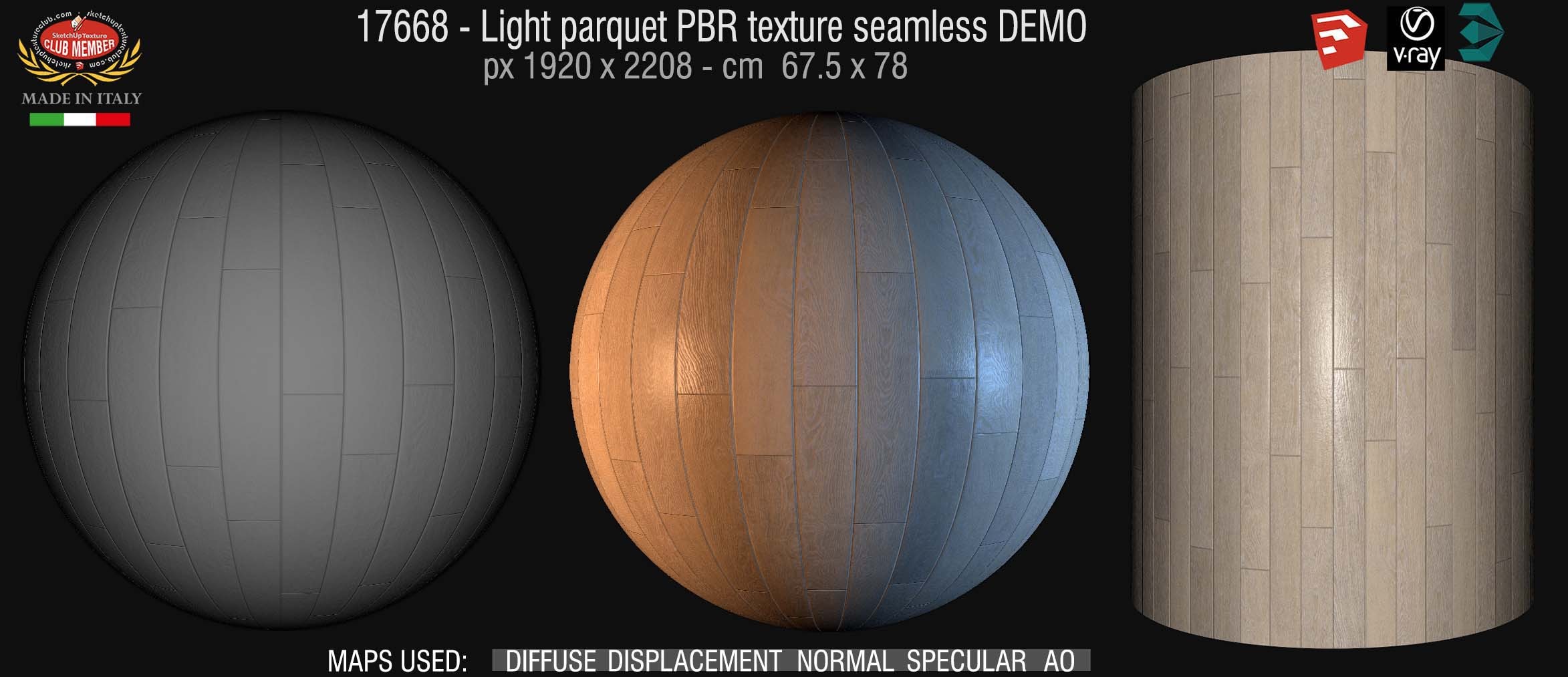 17668 Light parquet PBR texture seamless DEMO