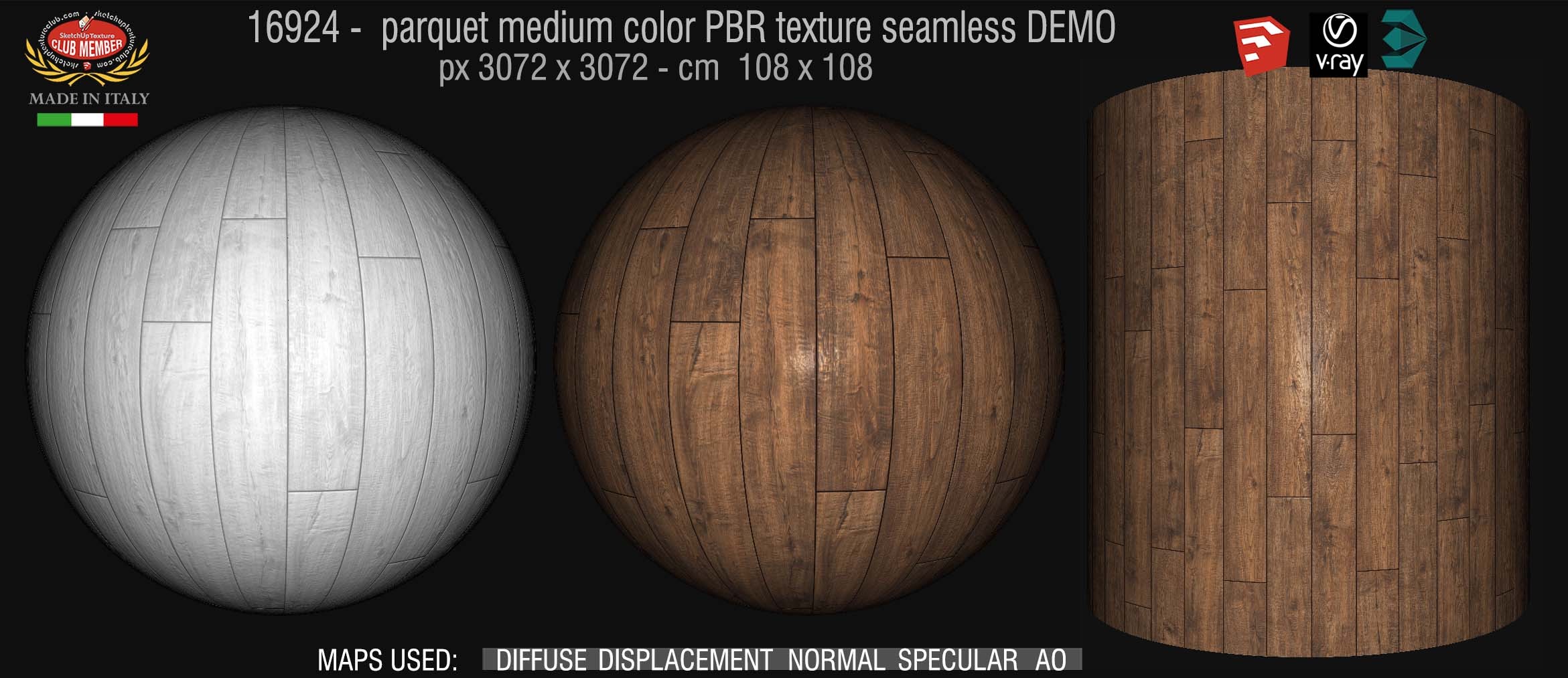 16924 parquet medium color PBR texture seamless DEMO