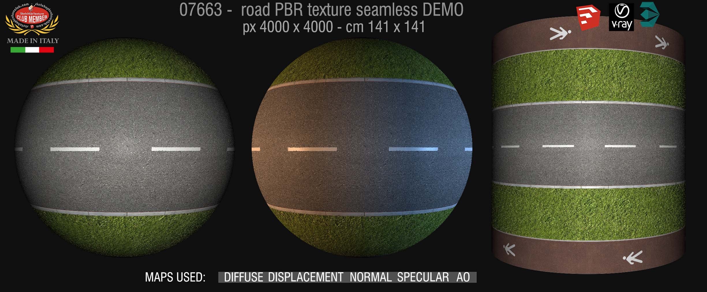 07663 Road PBR texture seamless DEMO