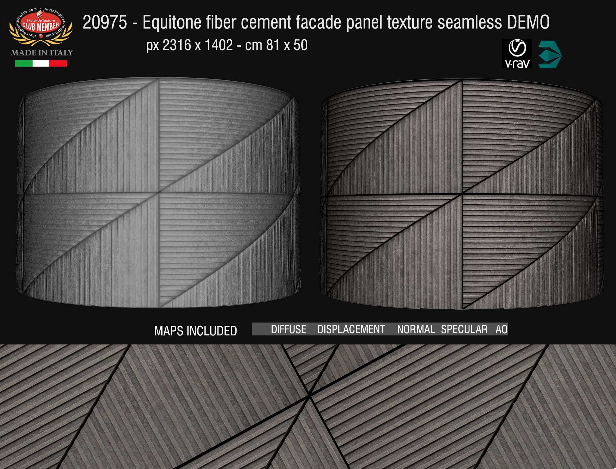 CLICK TO ENLARGE Equitone fiber cement facade panel texture + maps DEMO